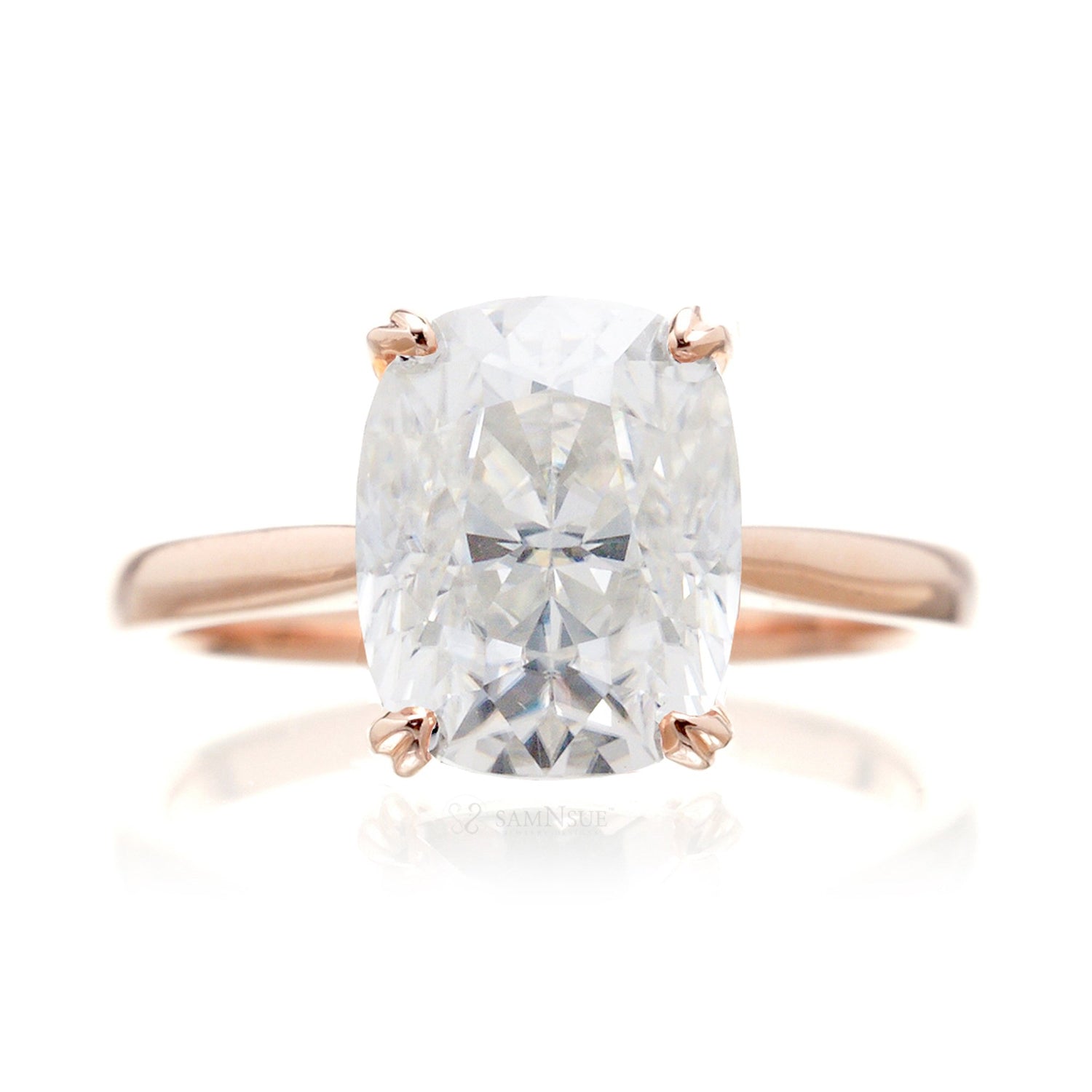 The Emily Solitaire Cushion Moissanite