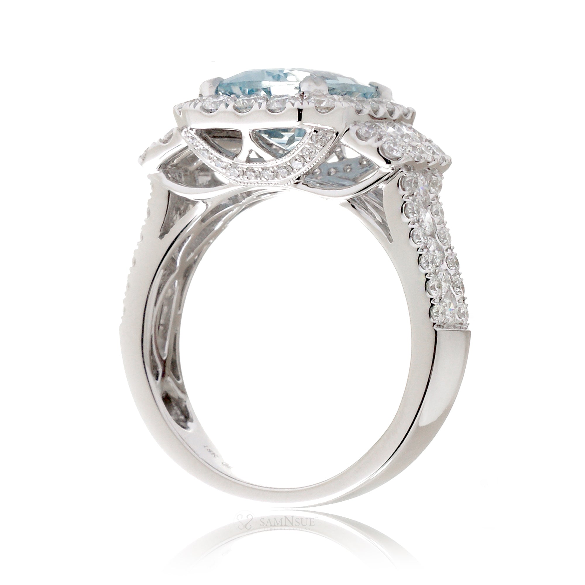 The Sydney Cushion Aquamarine Ring