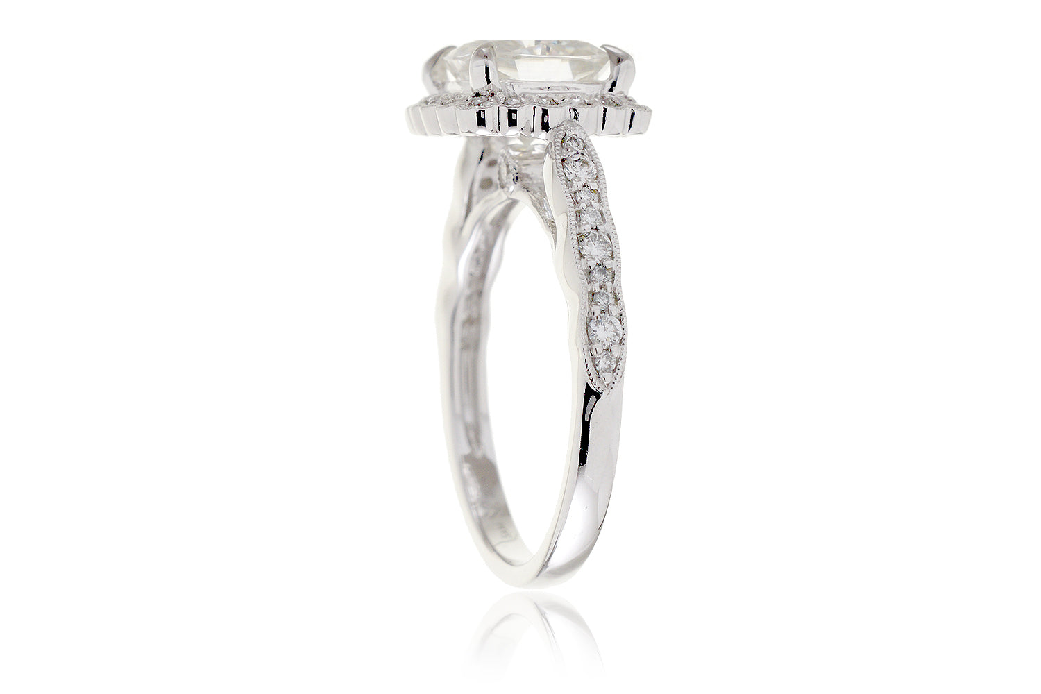 The Scallop Cushion Moissanite (7.5mm FB)