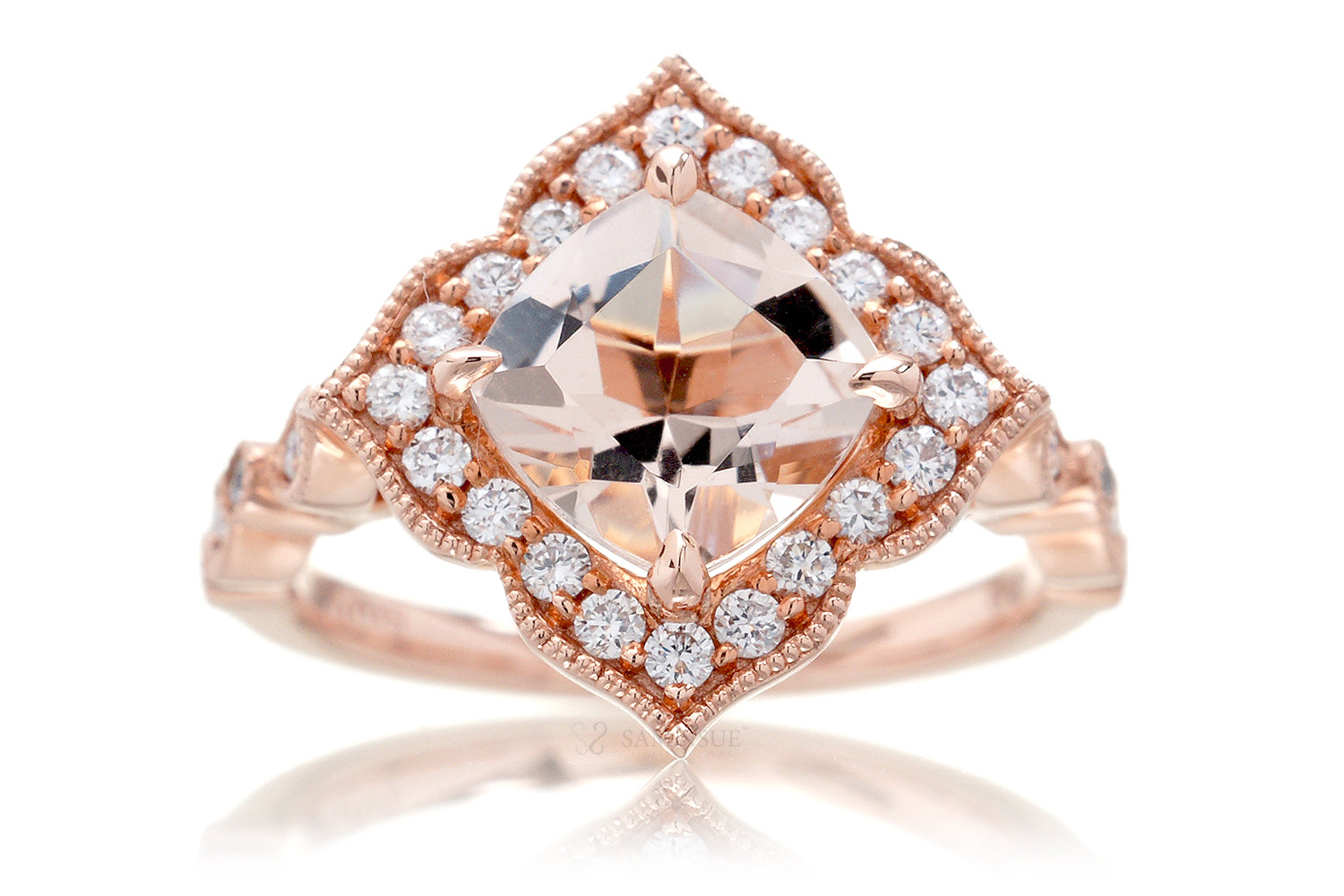 The Delilah Cushion Morganite Ring