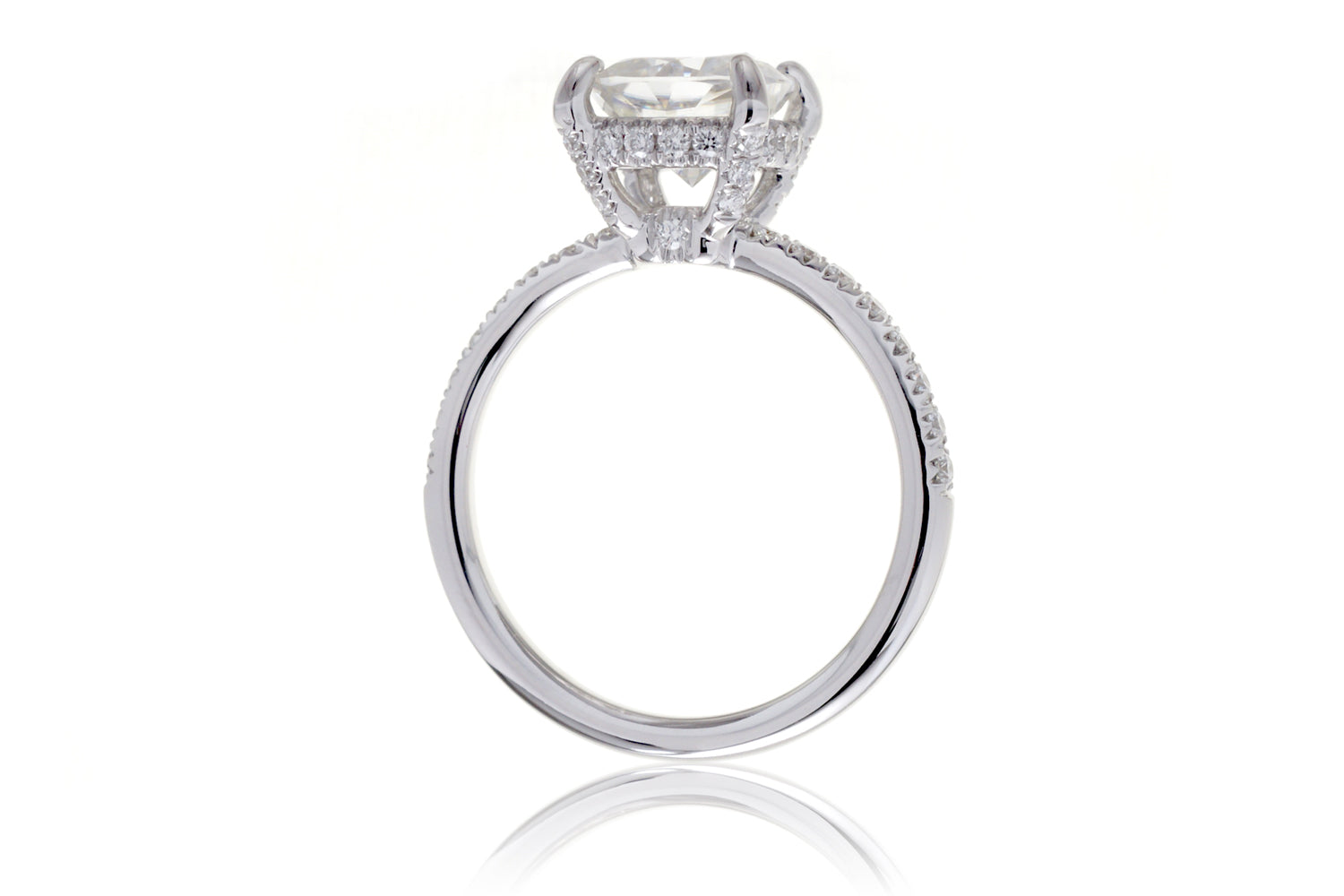 The Drenched Solitaire Cushion Moissanite