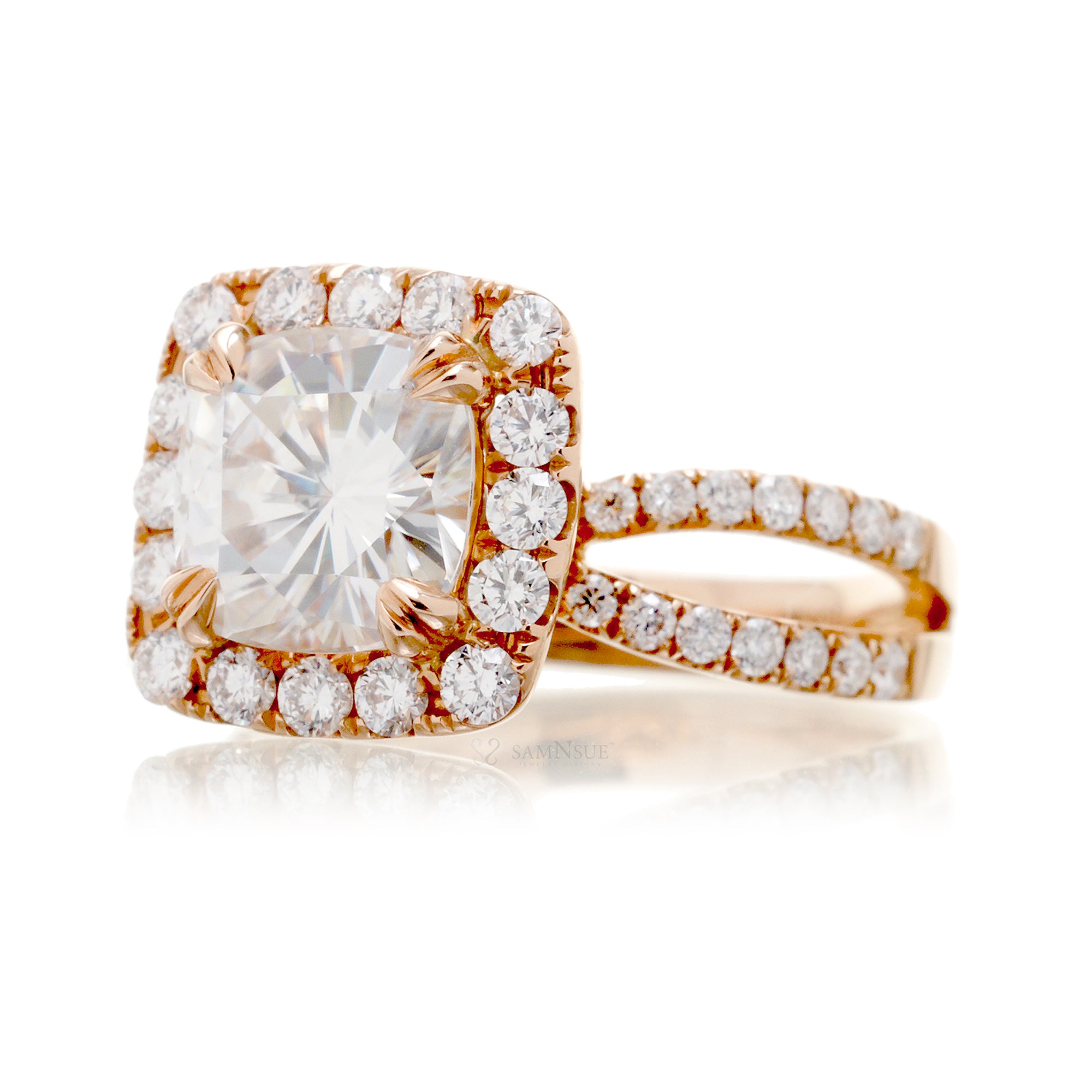 The Bonnie Cushion Moissanite (8.5x8.5 FB)