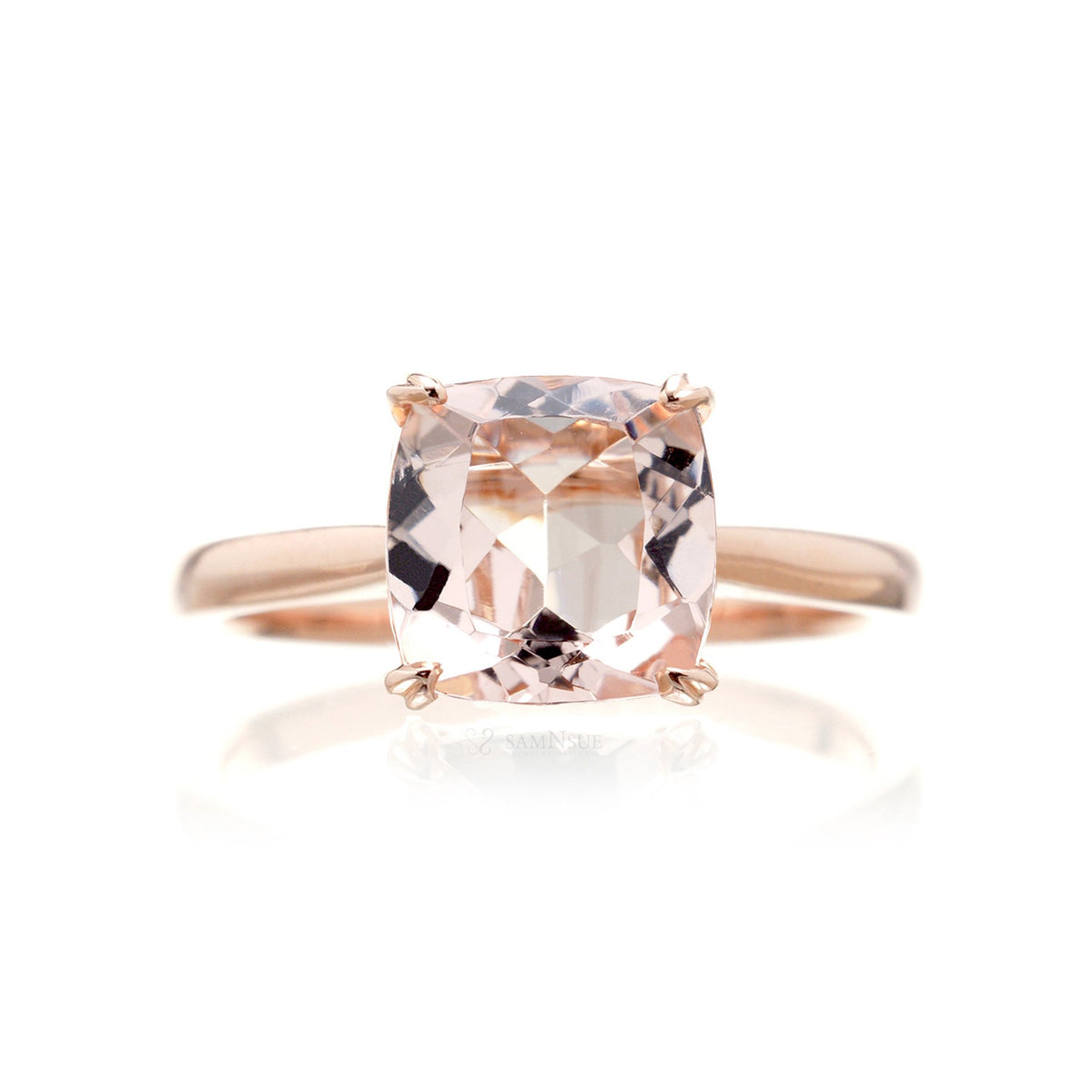 The Emily Square Cushion Morganite Engagement Ring