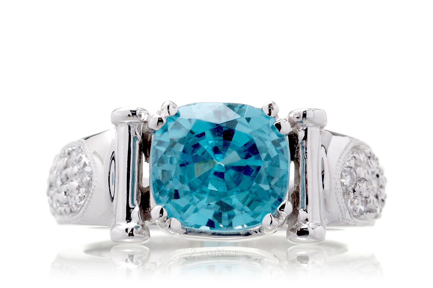 The Ester Cushion Blue Zircon (4.75 ct tw.)