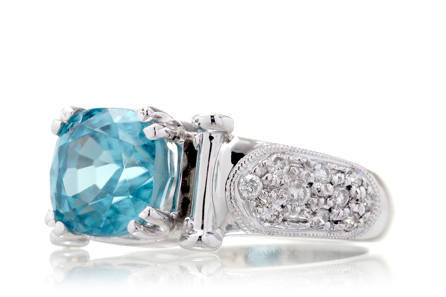 The Ester Cushion Blue Zircon (4.75 ct tw.)