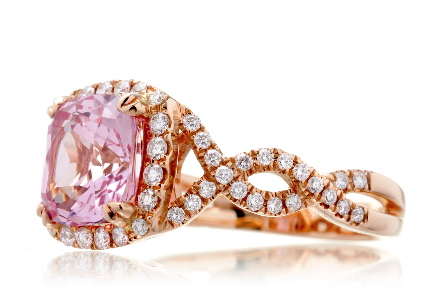The Shelly Cushion Pink Lab Sapphire (8x8)
