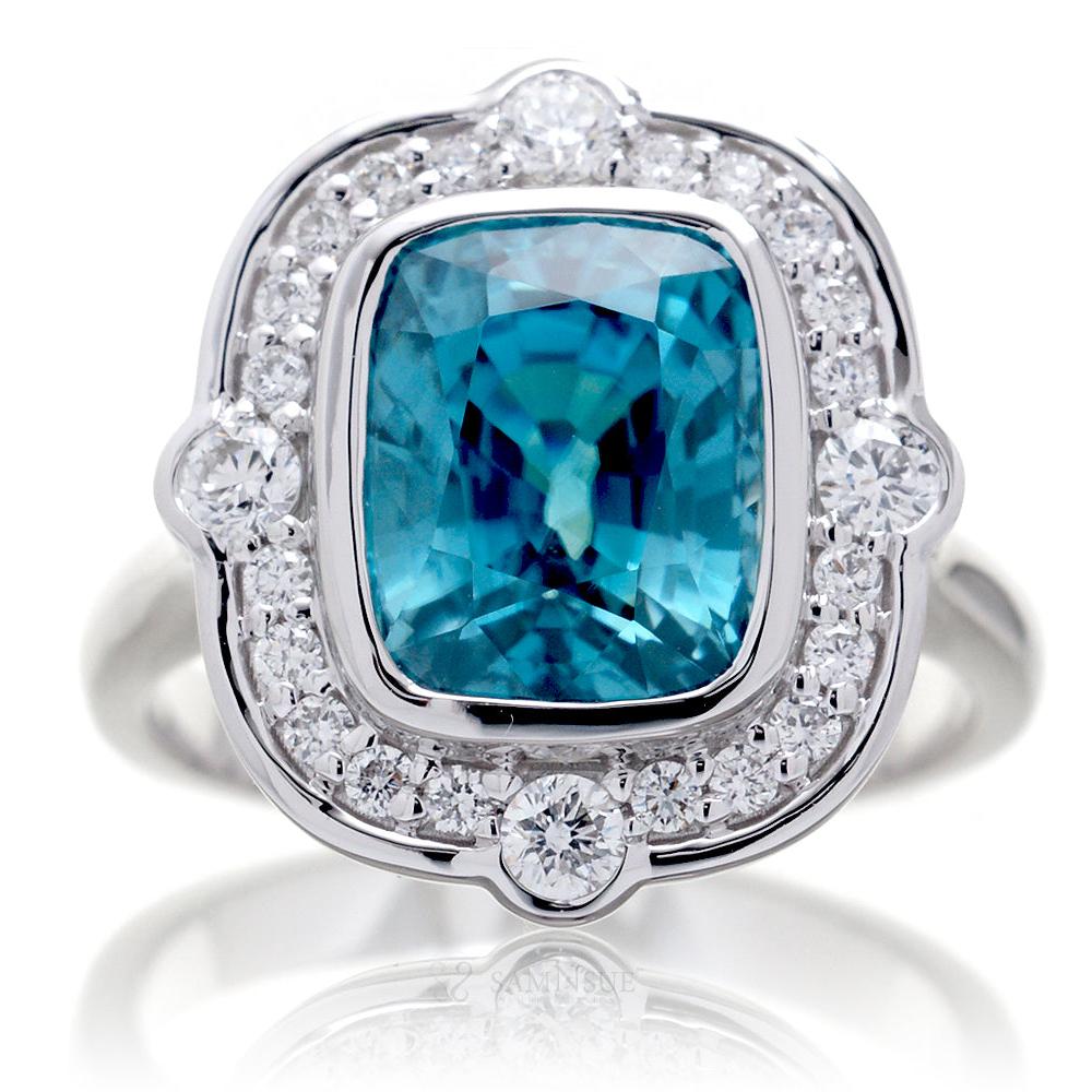 The Scarlette Cushion Blue Zircon (6.17 ct. tw.)