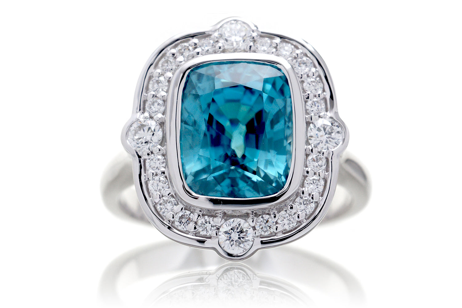 The Scarlette Cushion Blue Zircon (6.17 ct. tw.)