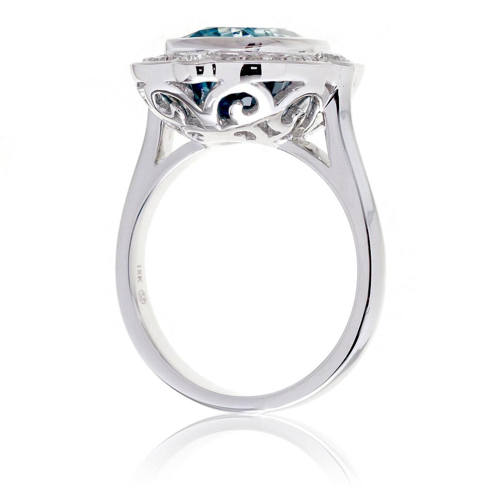 The Scarlette Cushion Blue Zircon (6.17 ct. tw.)