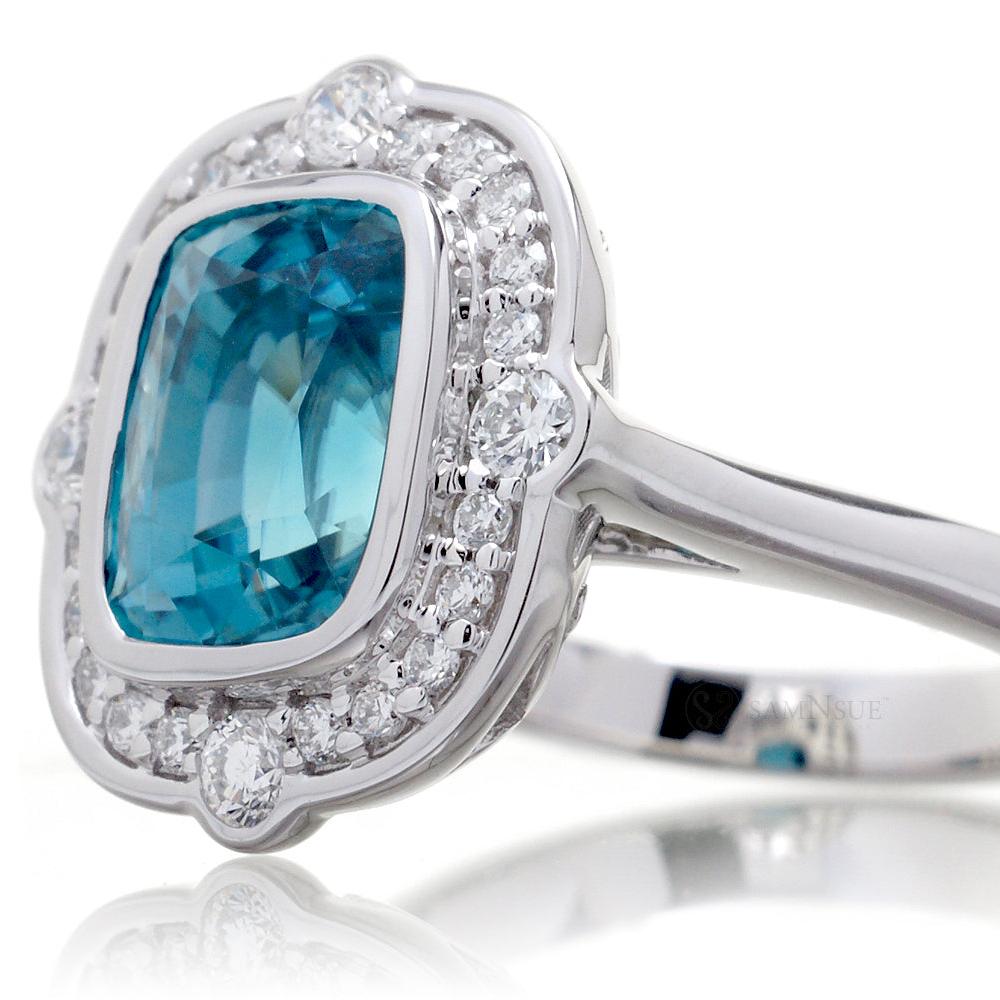 The Scarlette Cushion Blue Zircon (6.17 ct. tw.)