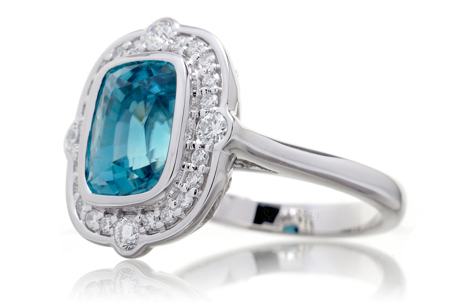 The Scarlette Cushion Blue Zircon (6.17 ct. tw.)