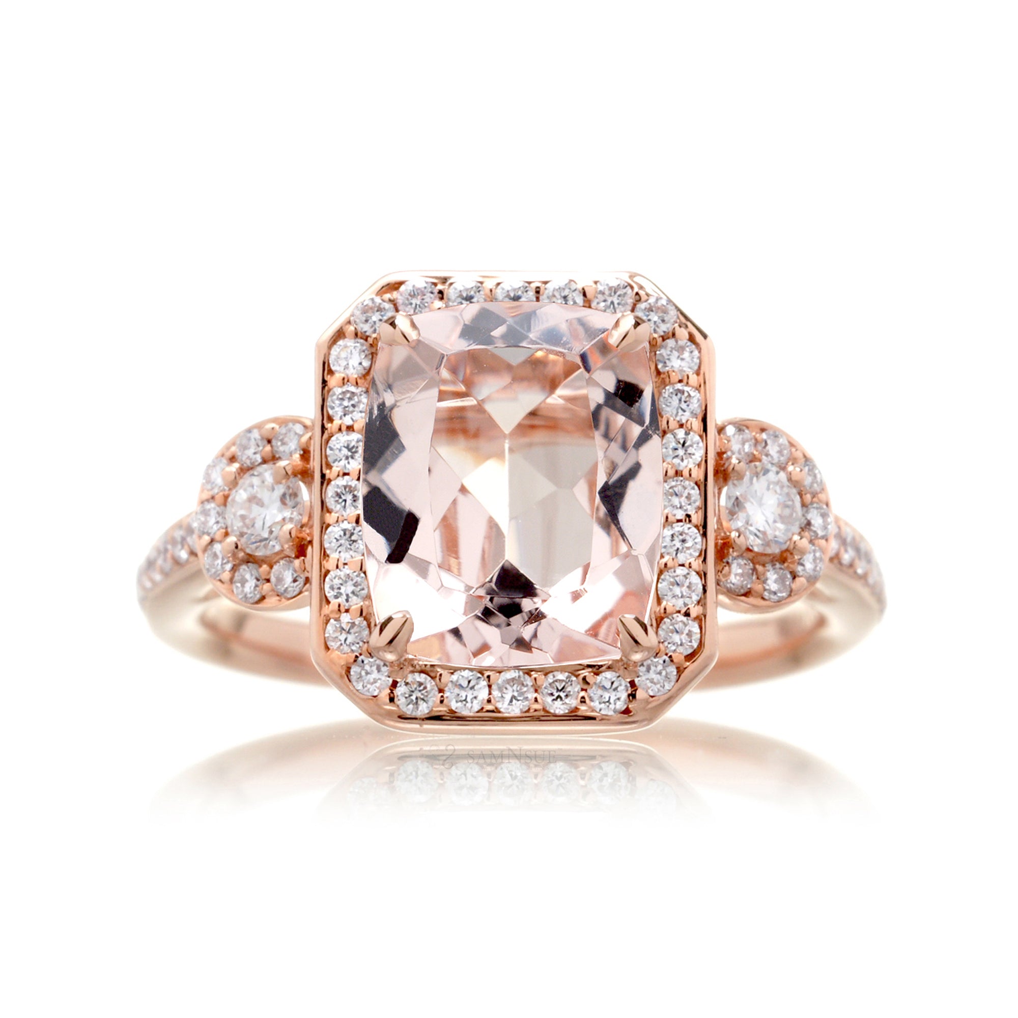 The Nancy Cushion Morganite Ring