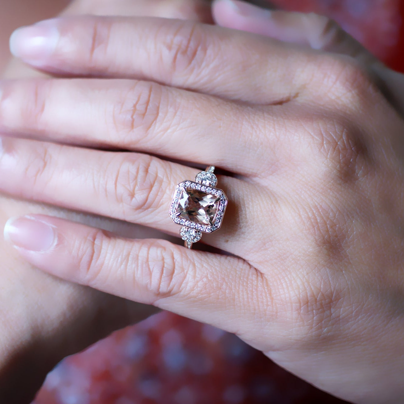 The Nancy Cushion Morganite Ring