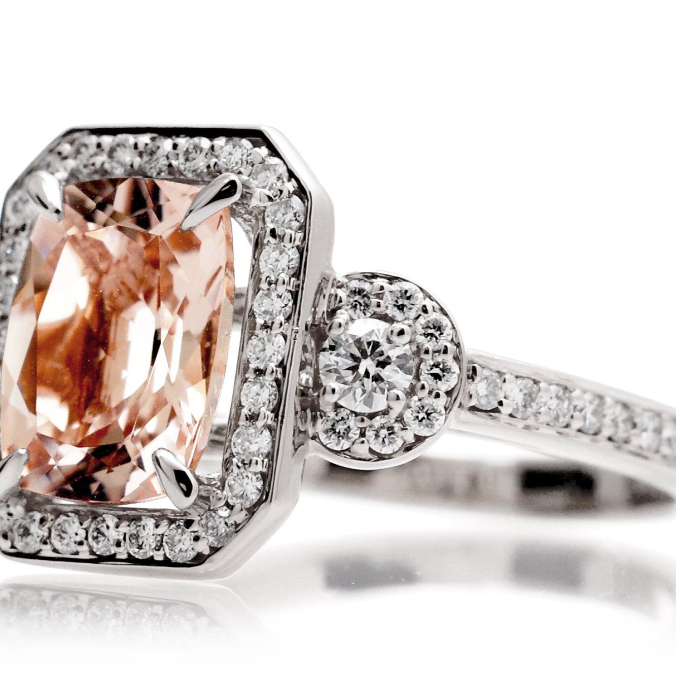 The Nancy Cushion Morganite Ring