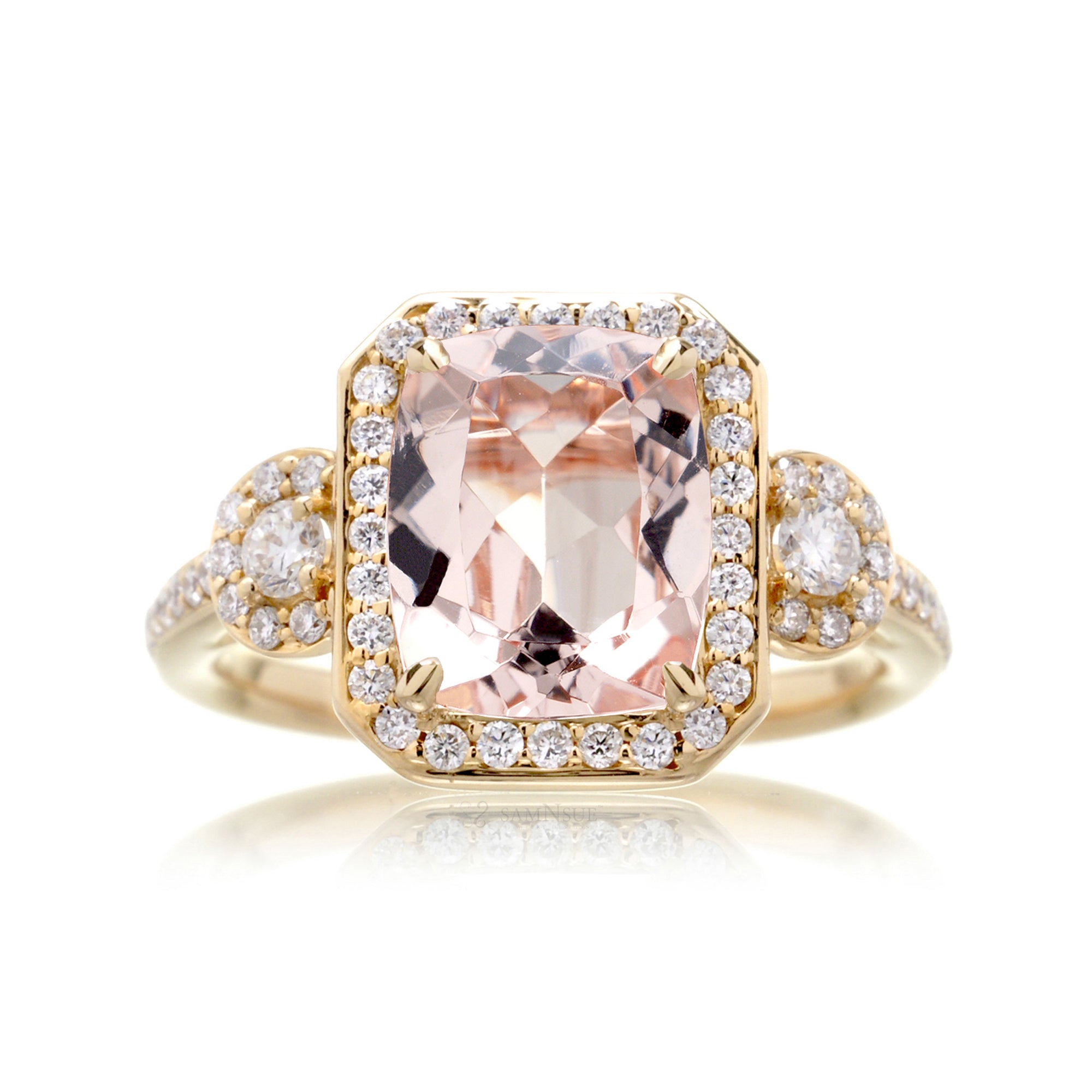 The Nancy Cushion Morganite Ring
