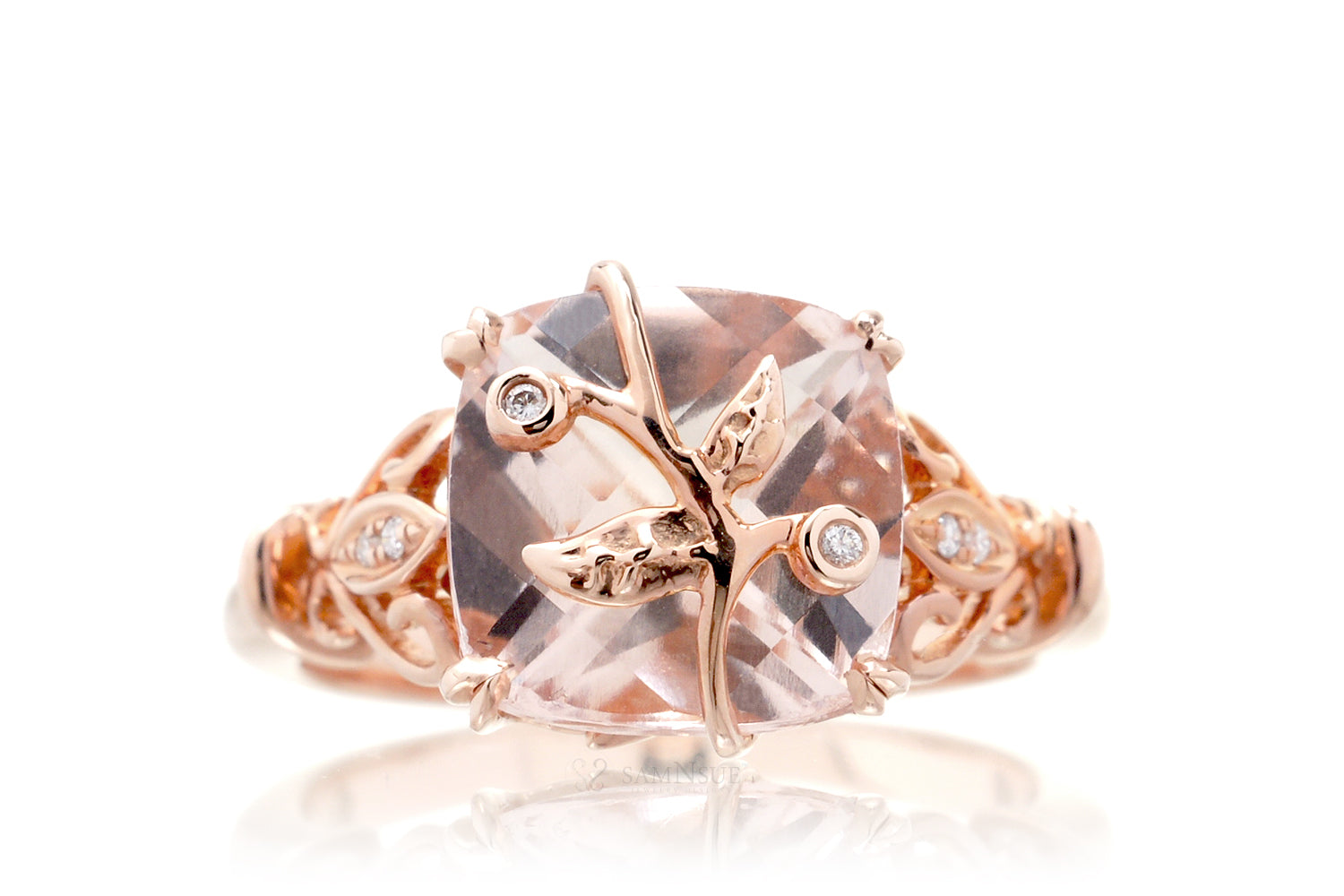 The Leaf And Vine Cushion Morganite
