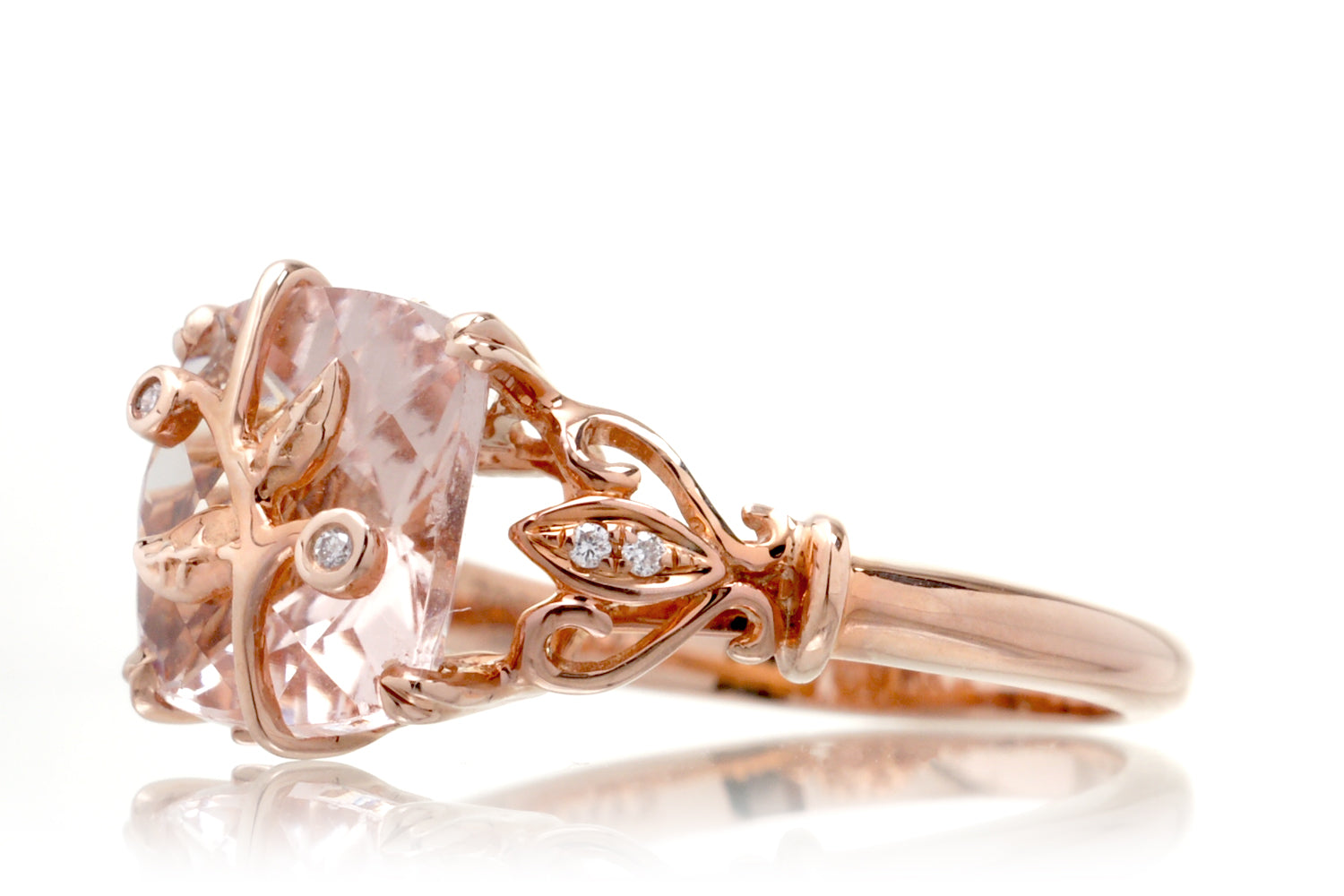 The Leaf And Vine Cushion Morganite