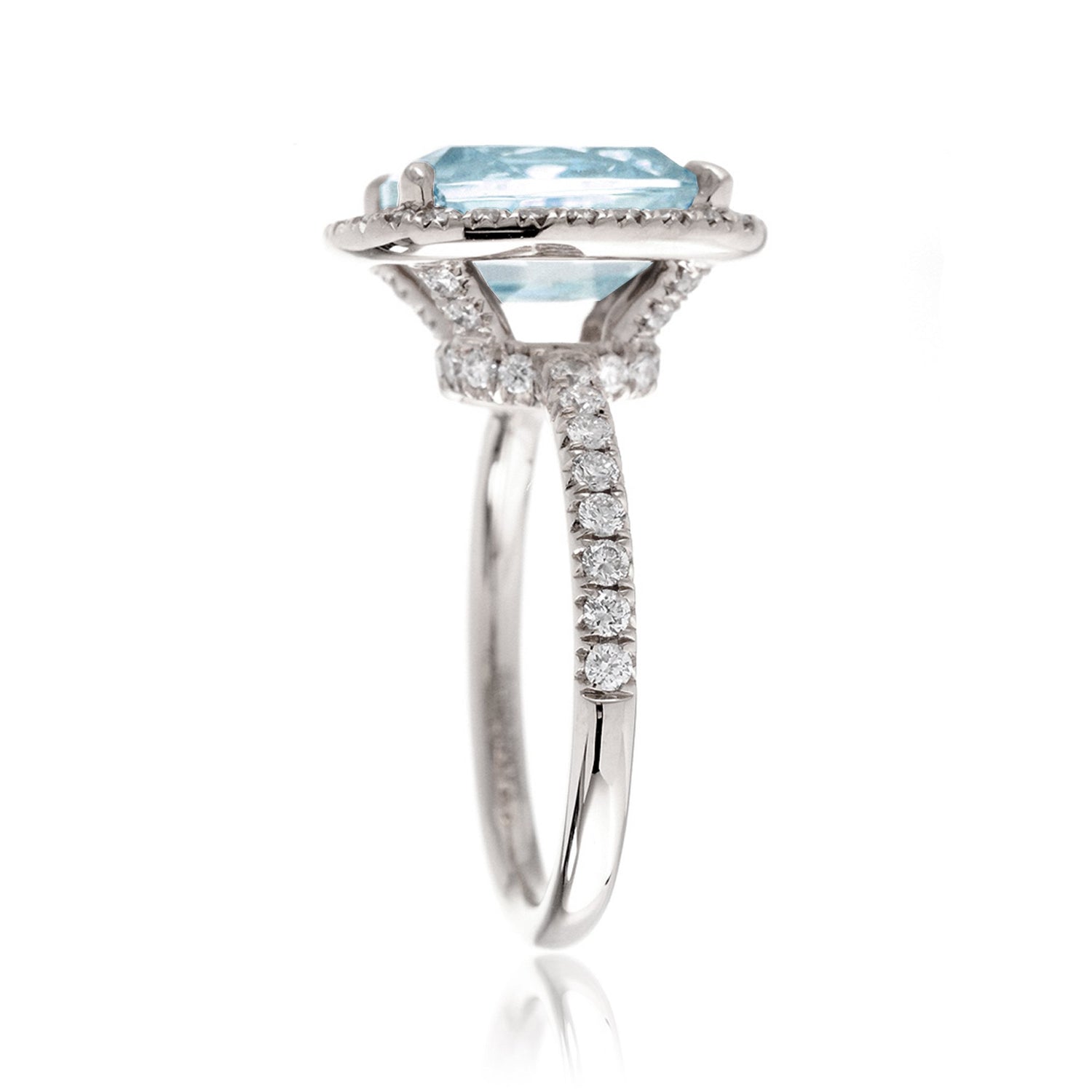 The Drenched Cushion Aquamarine Ring