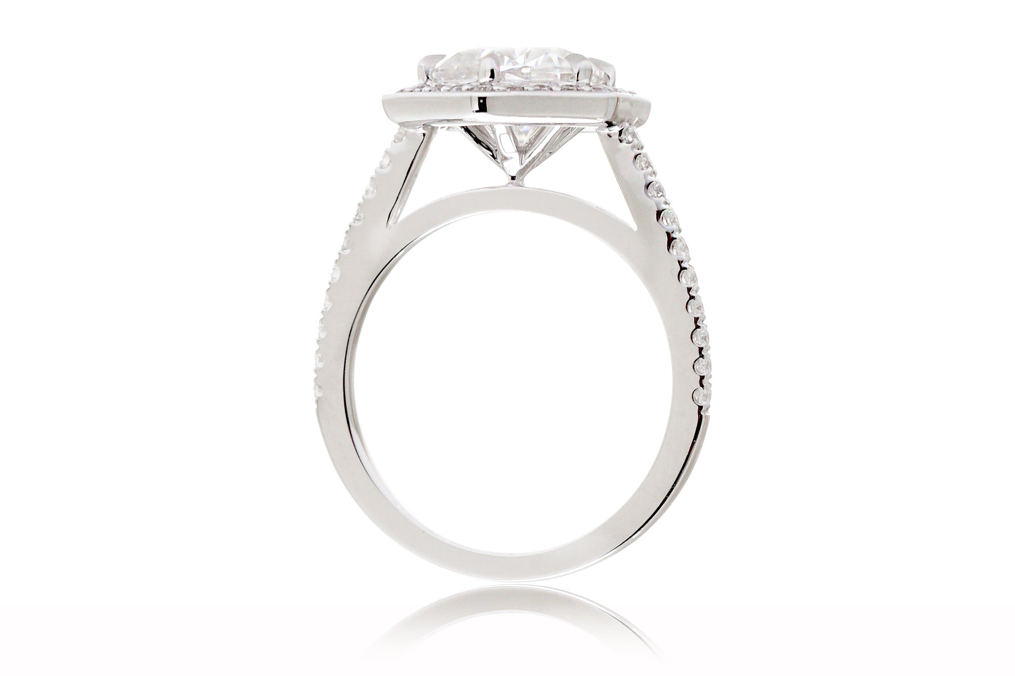 The Hexagon Shape Steffy Round Moissanite Ring