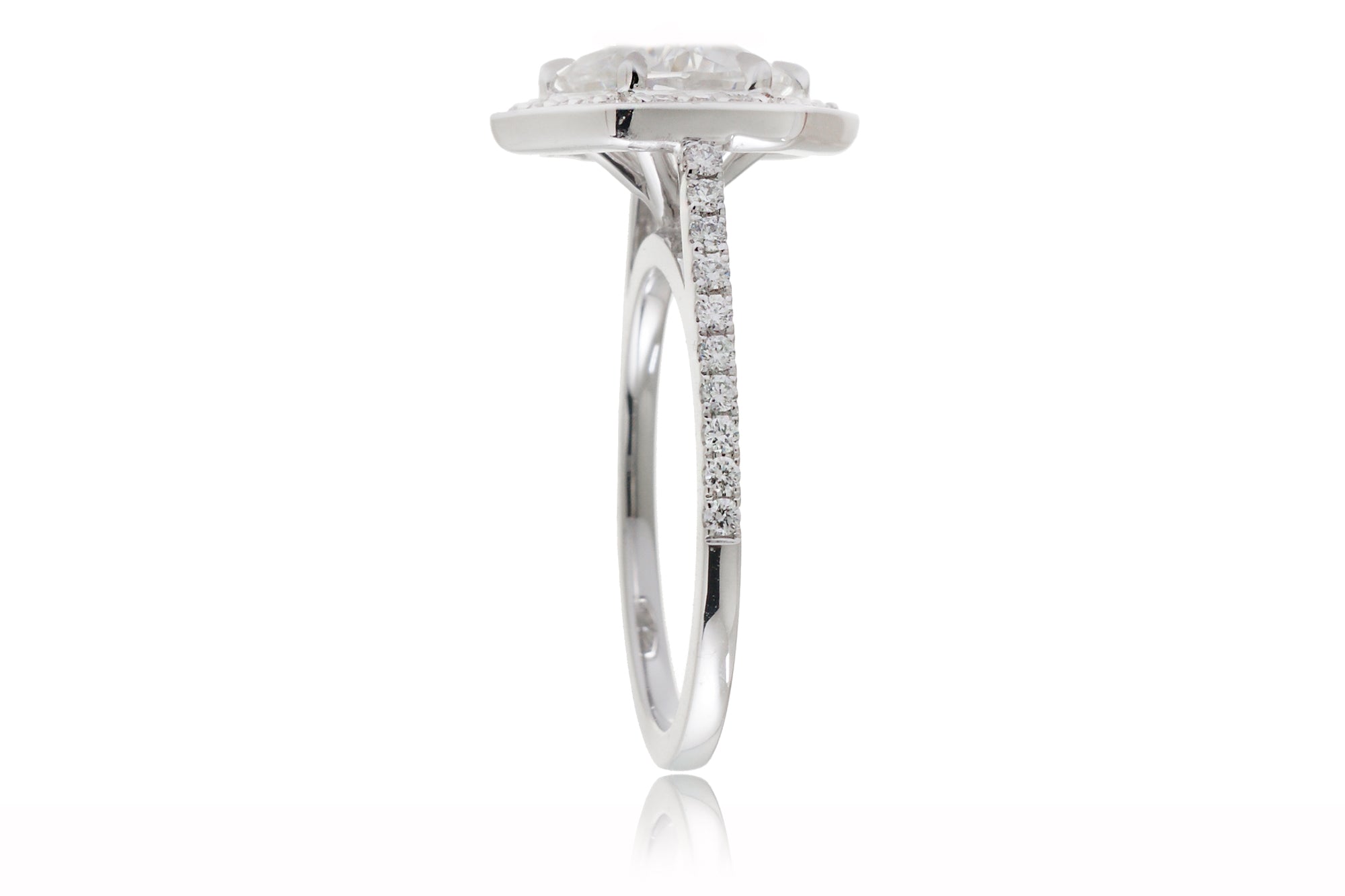 The Hexagon Shape Steffy Round Moissanite Ring
