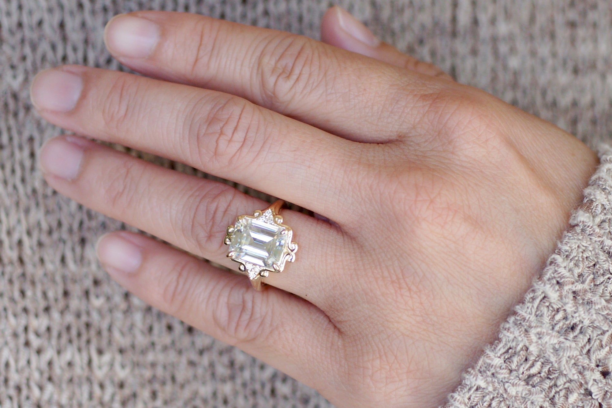 The Elizabeth Emerald Cut Moissanite