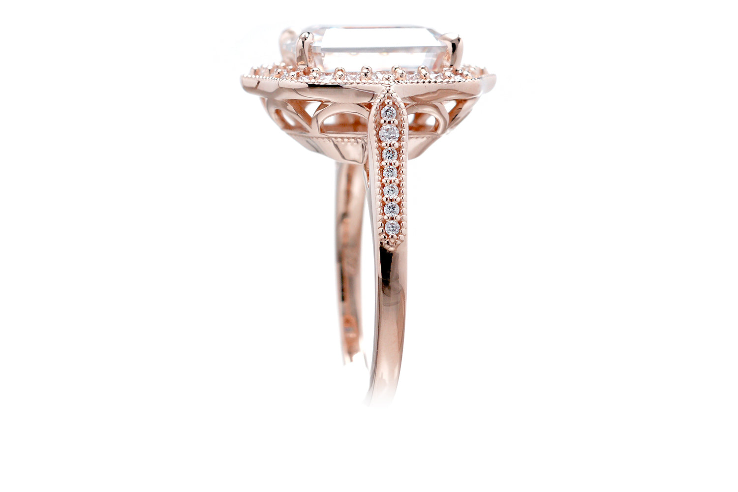 The Genevieve Emerald Cut Moissanite Ring