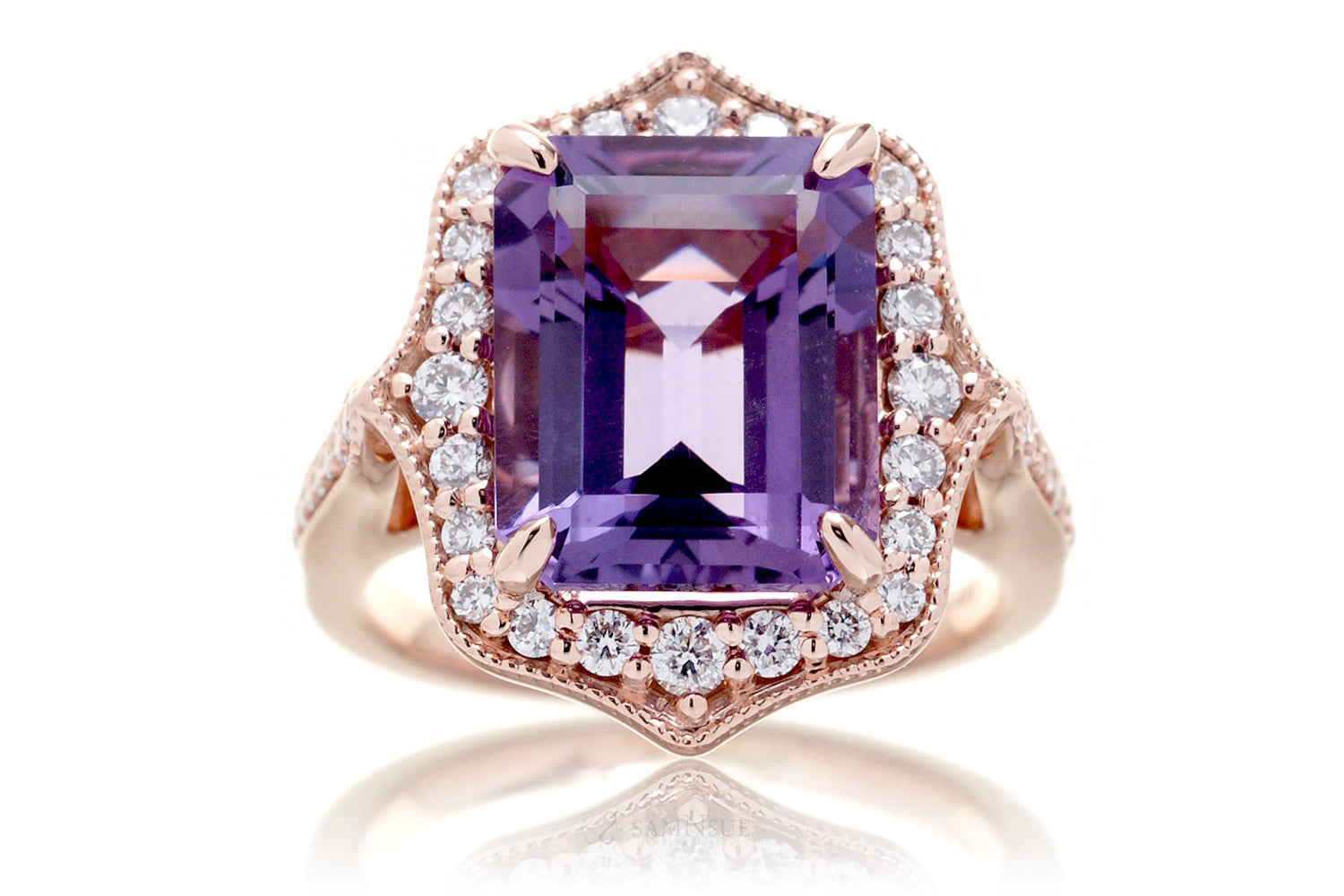 The Genevieve Emerald Cut Amethyst Ring