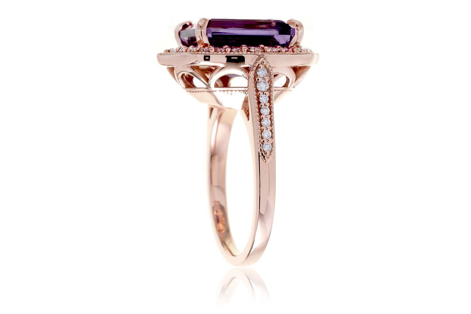 The Genevieve Emerald Cut Amethyst Ring