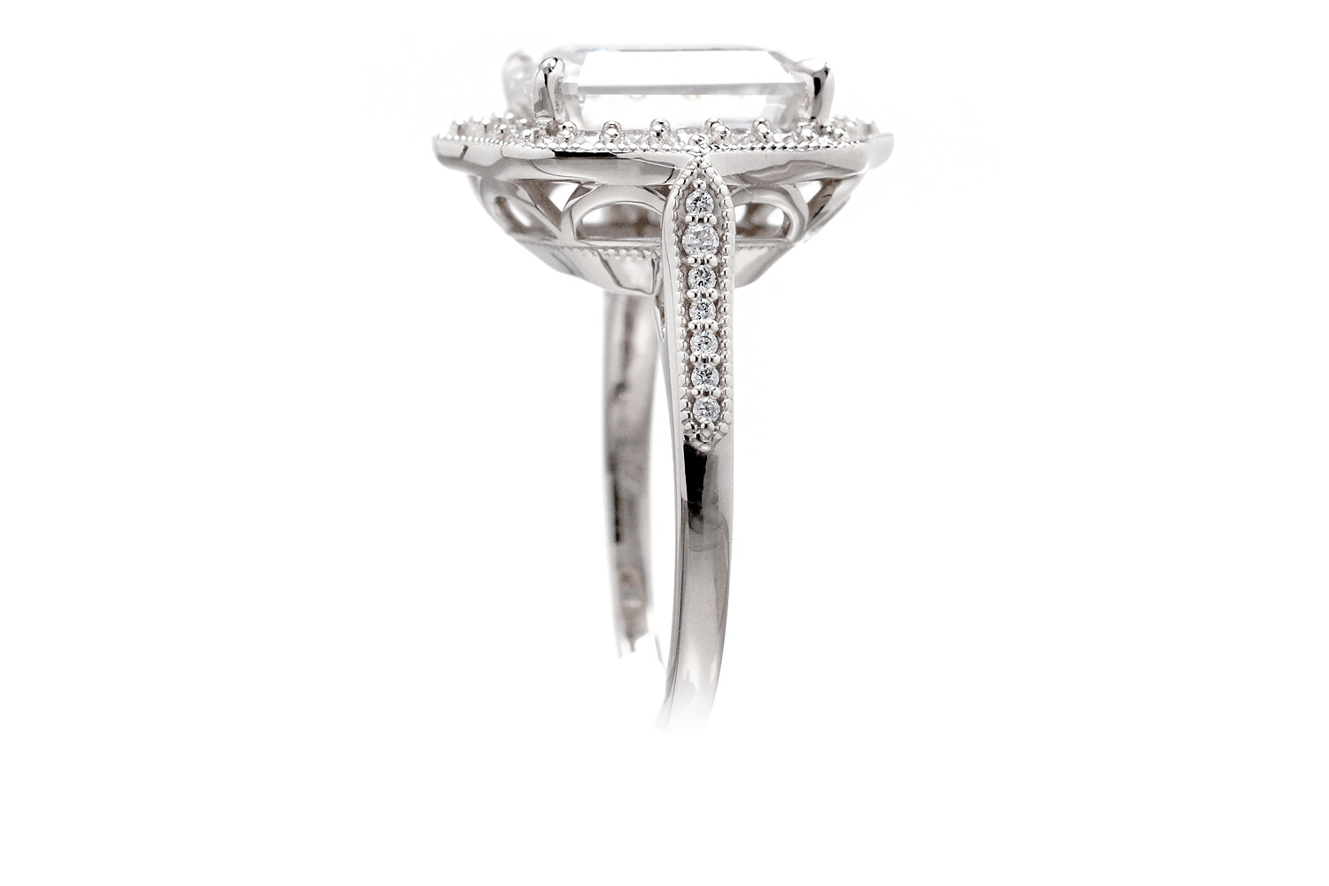 The Genevieve Emerald Cut Moissanite Ring
