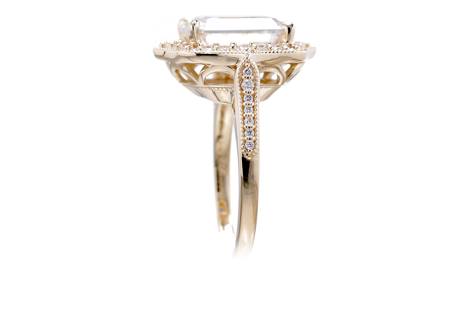 The Genevieve Emerald Cut Moissanite Ring