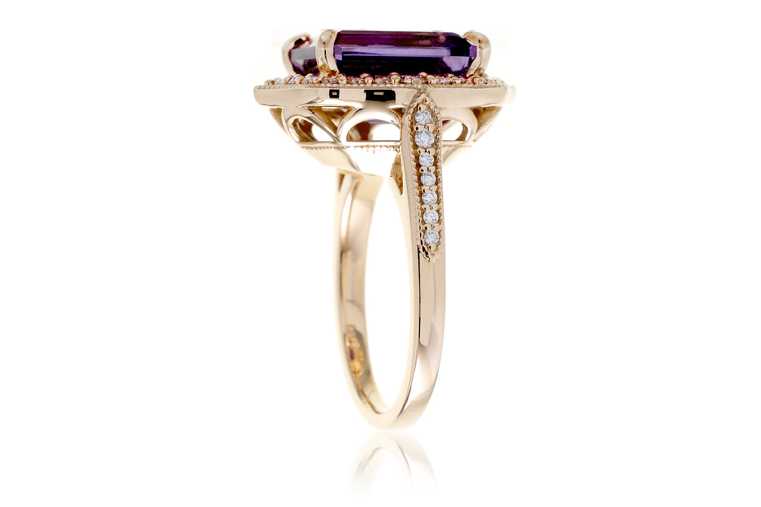 The Genevieve Emerald Cut Amethyst Ring
