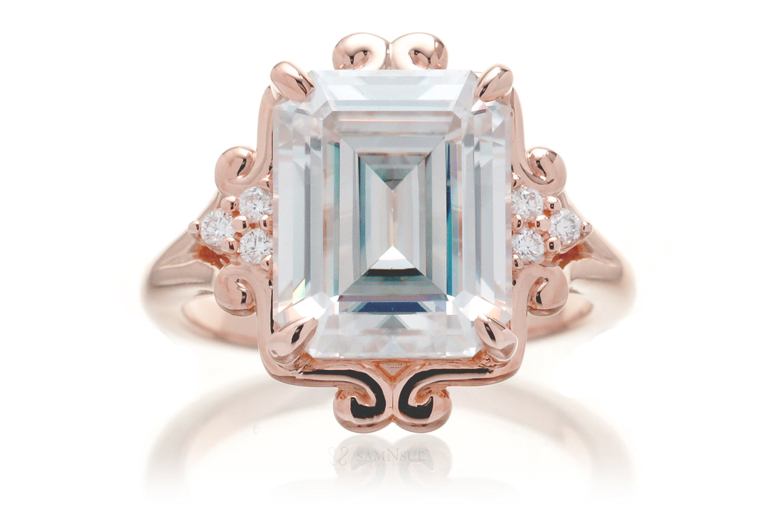 The Elizabeth Emerald Cut Moissanite