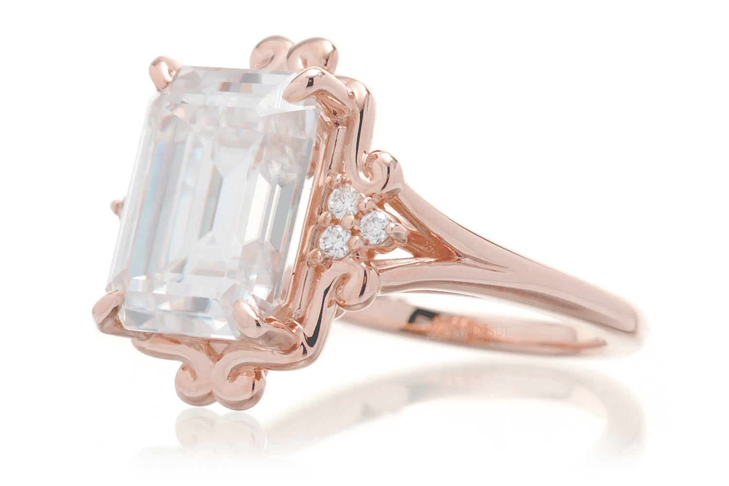 The Elizabeth Emerald Cut Moissanite