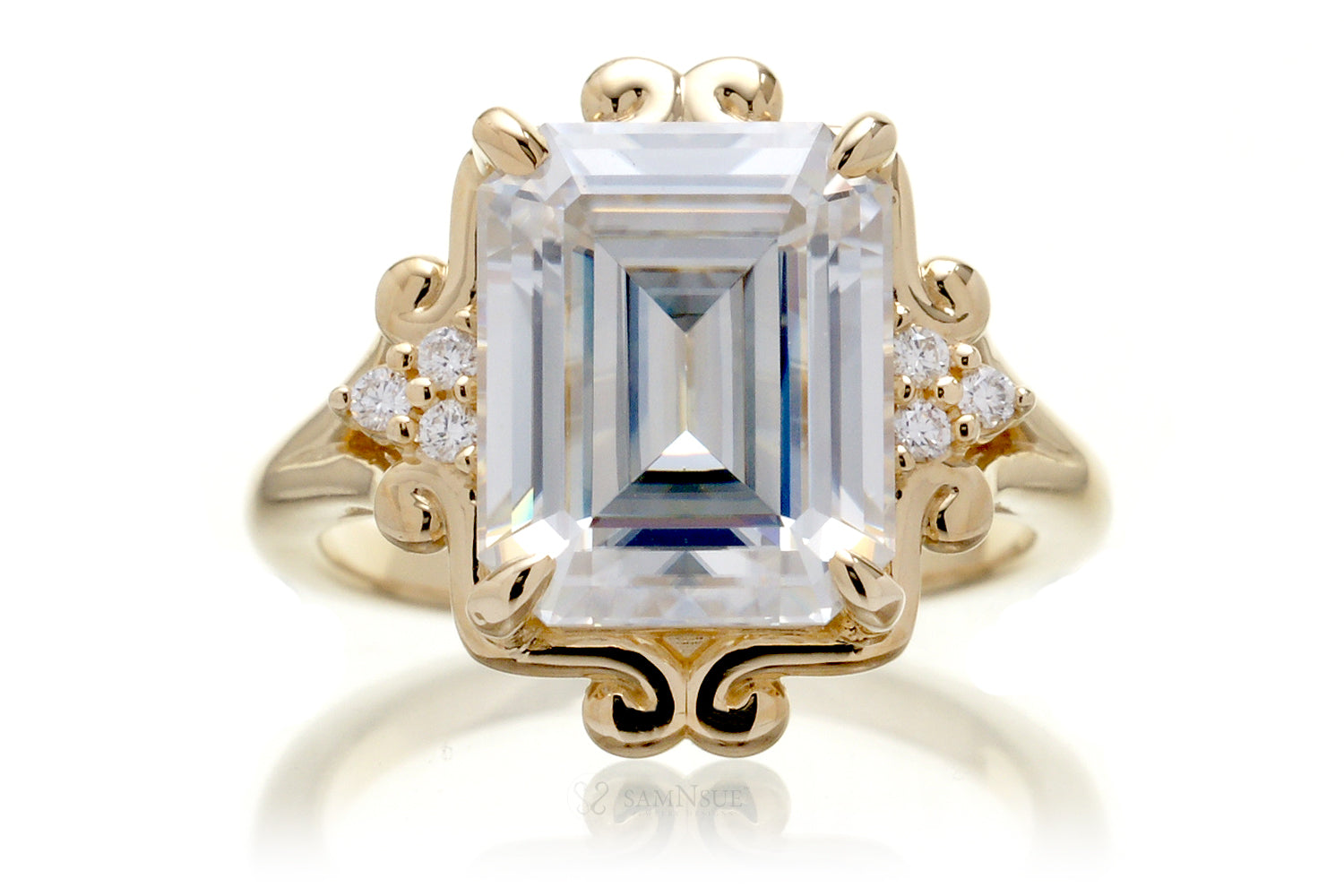 The Elizabeth Emerald Cut Moissanite