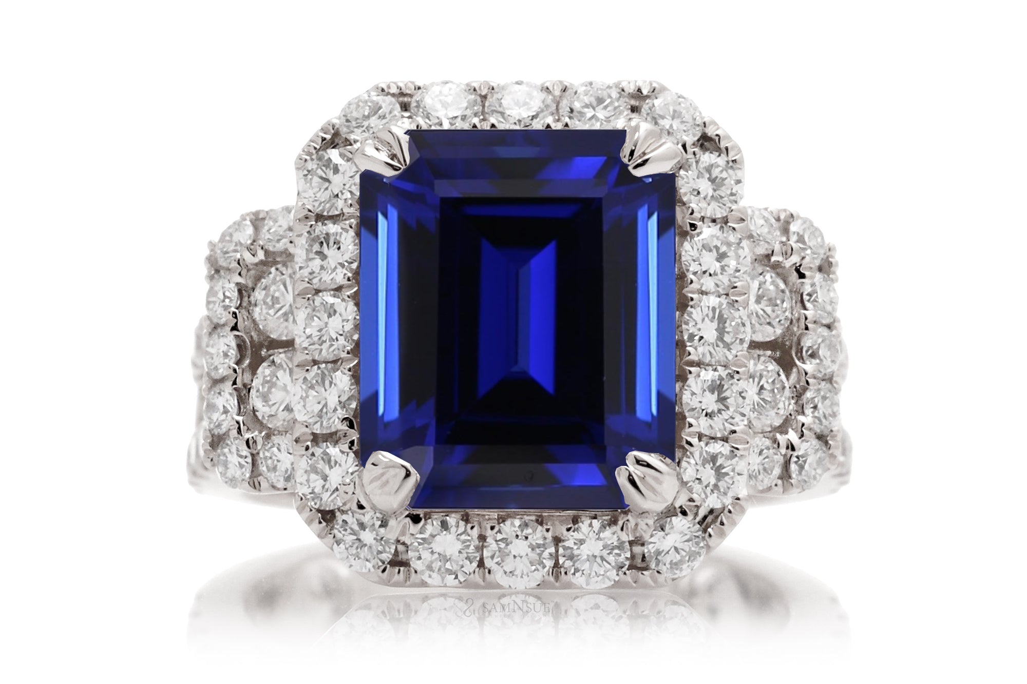 The Sydney Emerald Cut Sapphire Ring
