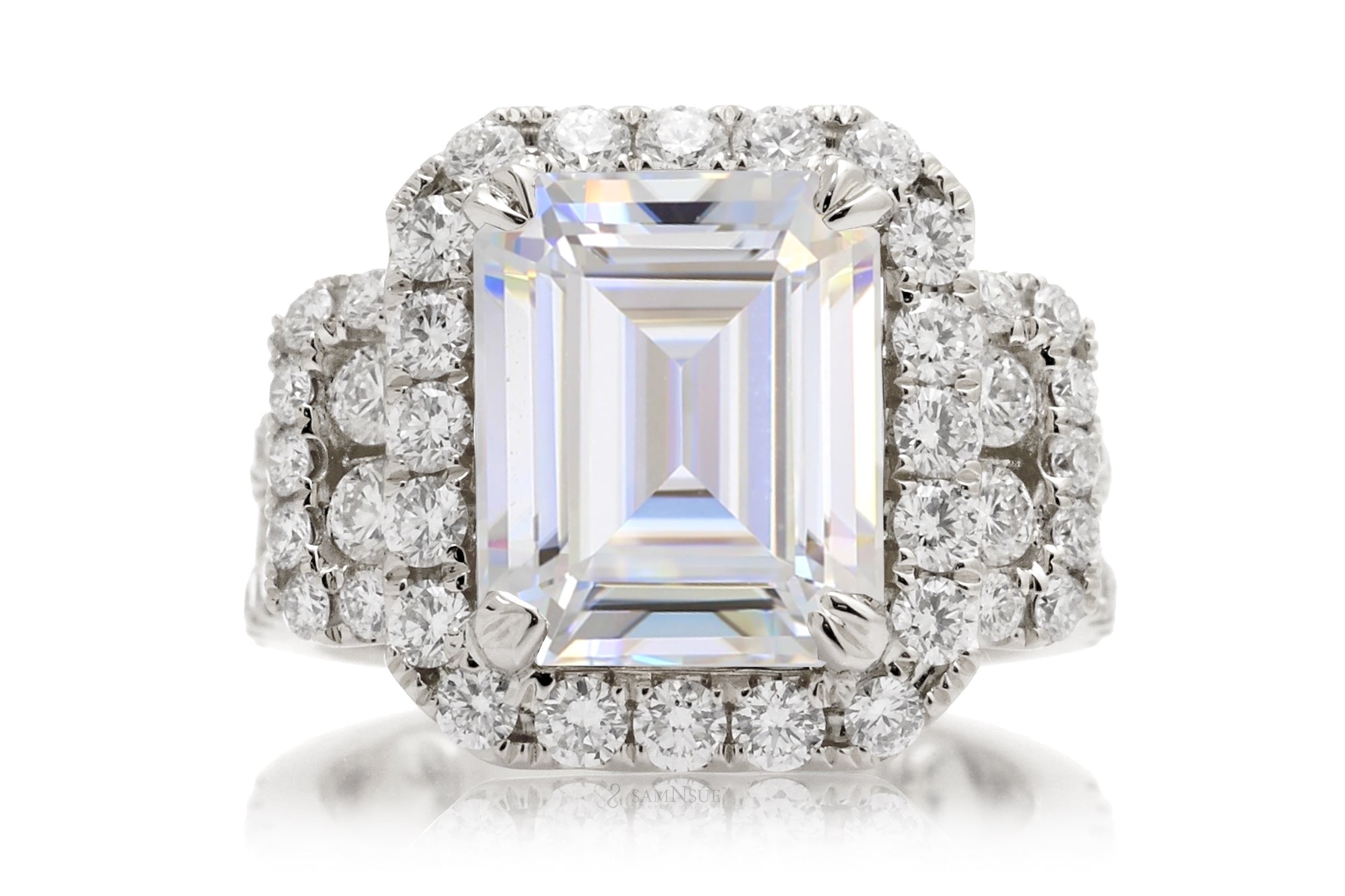 The Sydney Emerald Cut Moissanite Ring