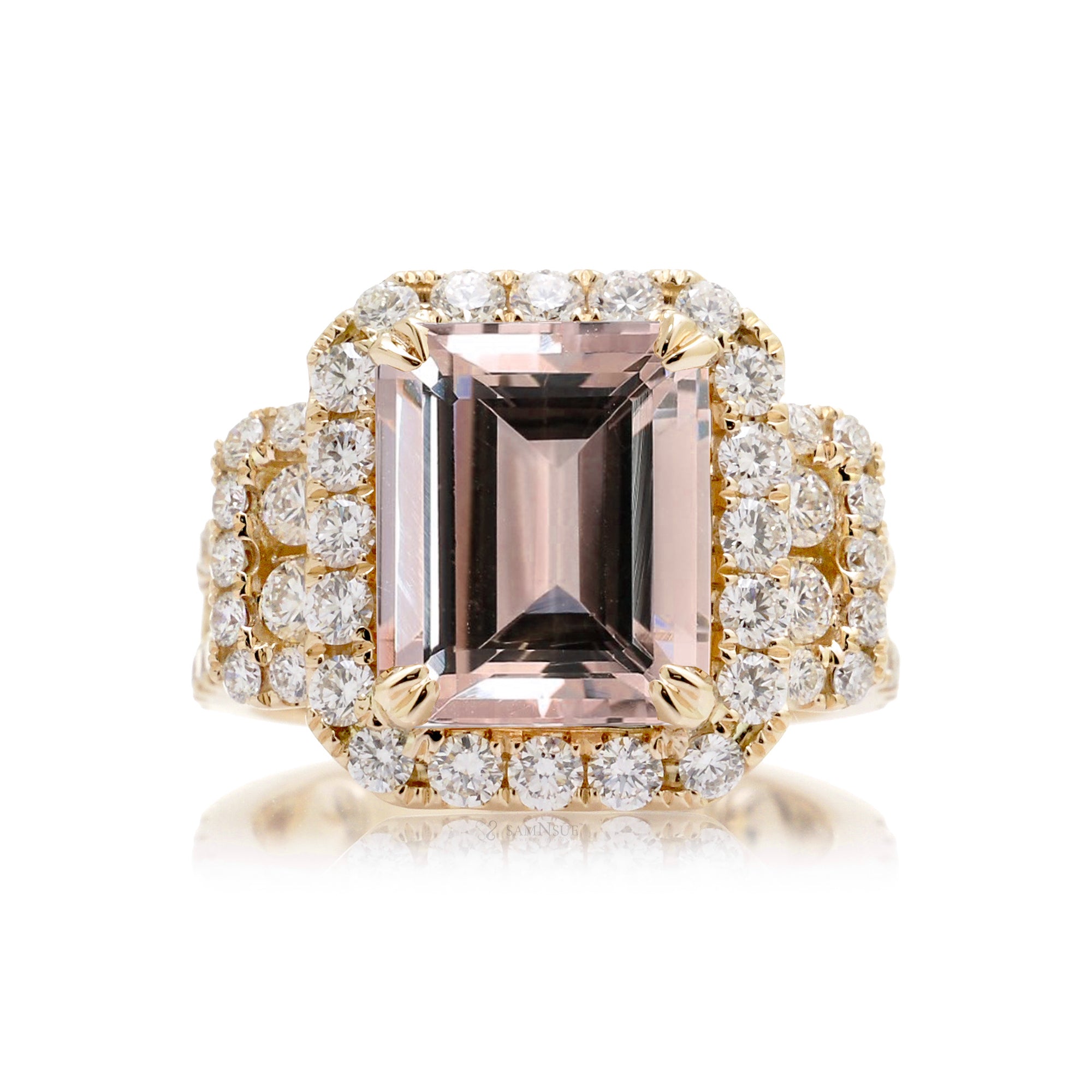 The Sydney Emerald Cut Morganite Ring