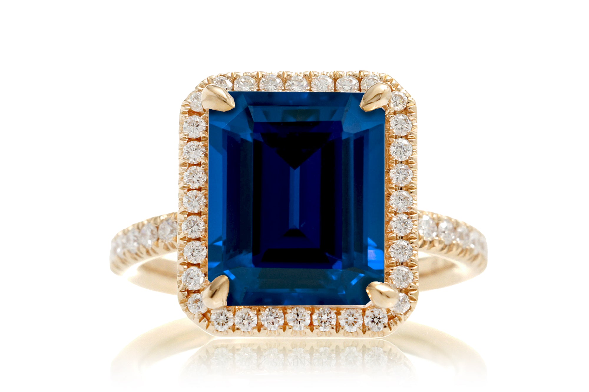 The Drenched Emerald Cut Lab-Grown Sapphire