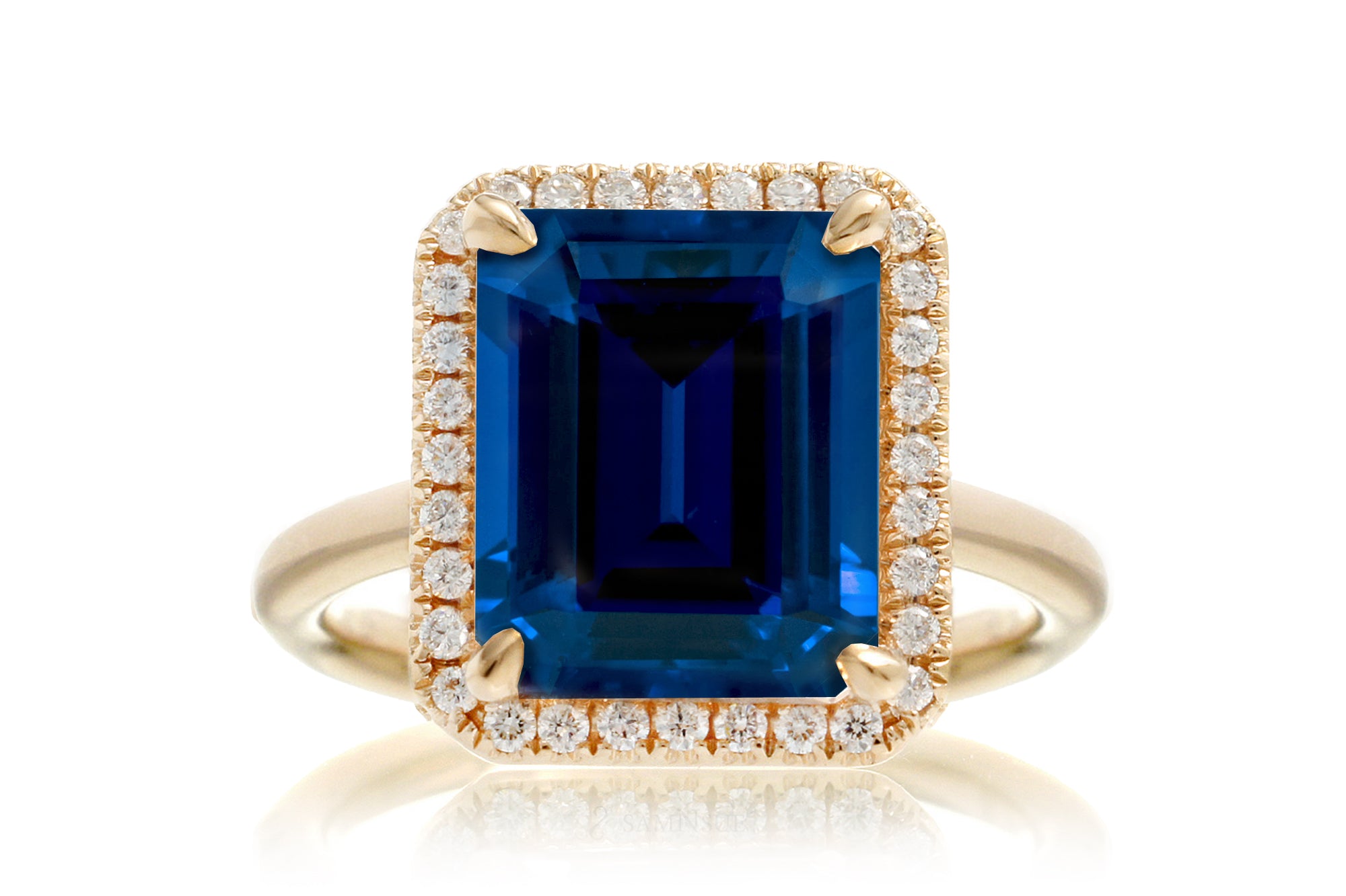 The Drenched Emerald Cut Lab-Grown Sapphire