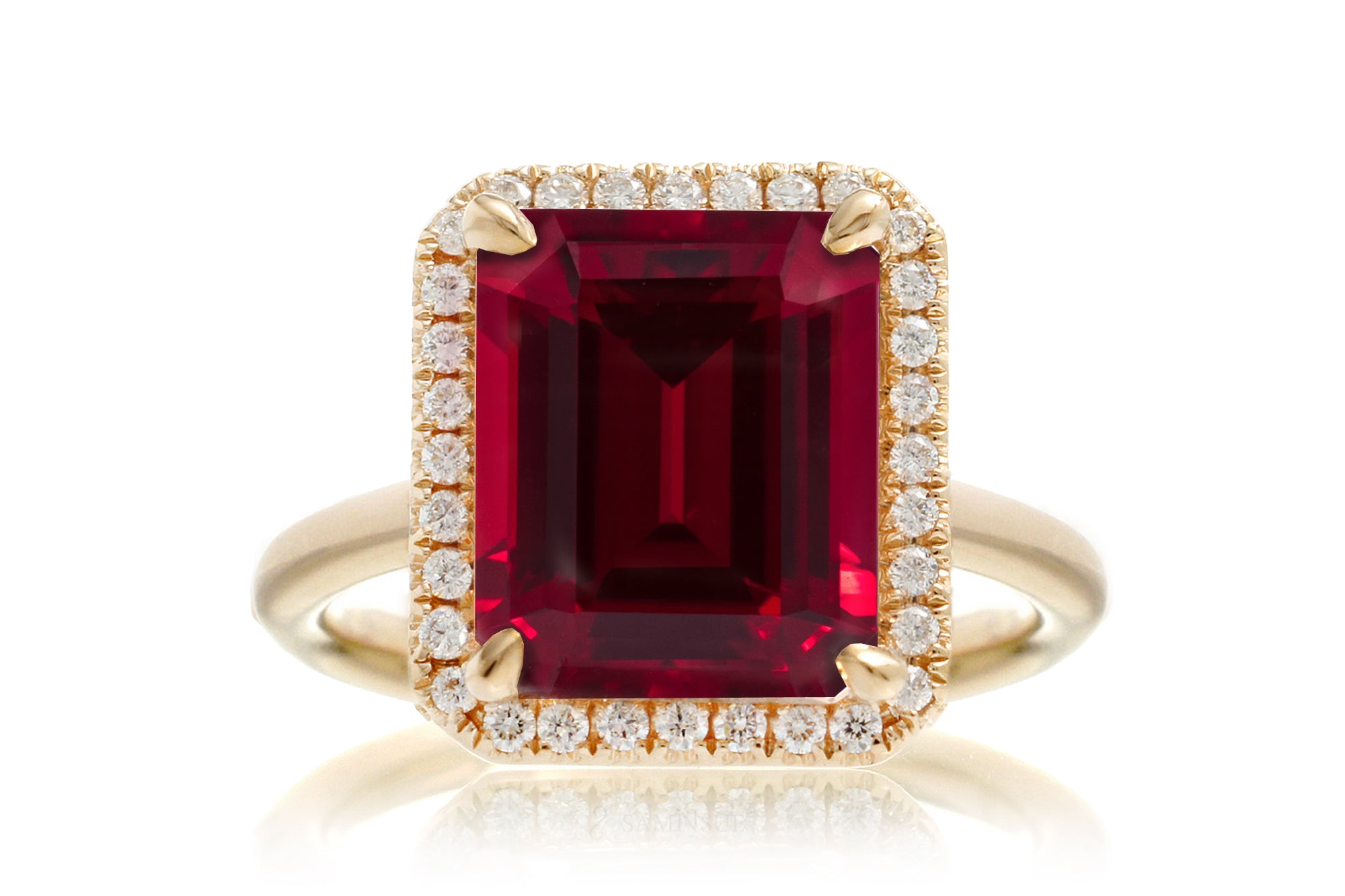 The Drenched Emerald Cut Lab-Grown Ruby