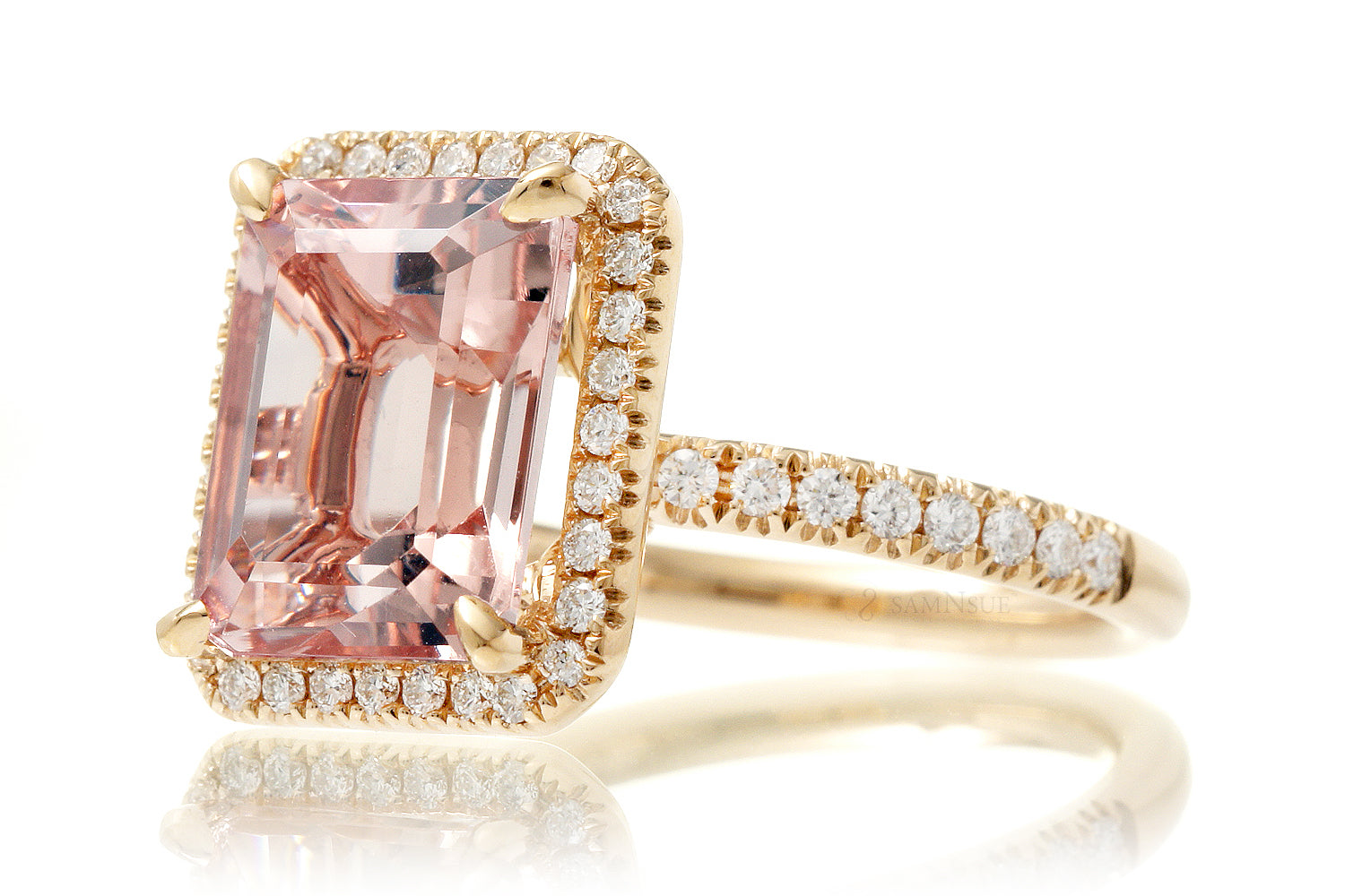 The Drenched Emerald Cut Morganite