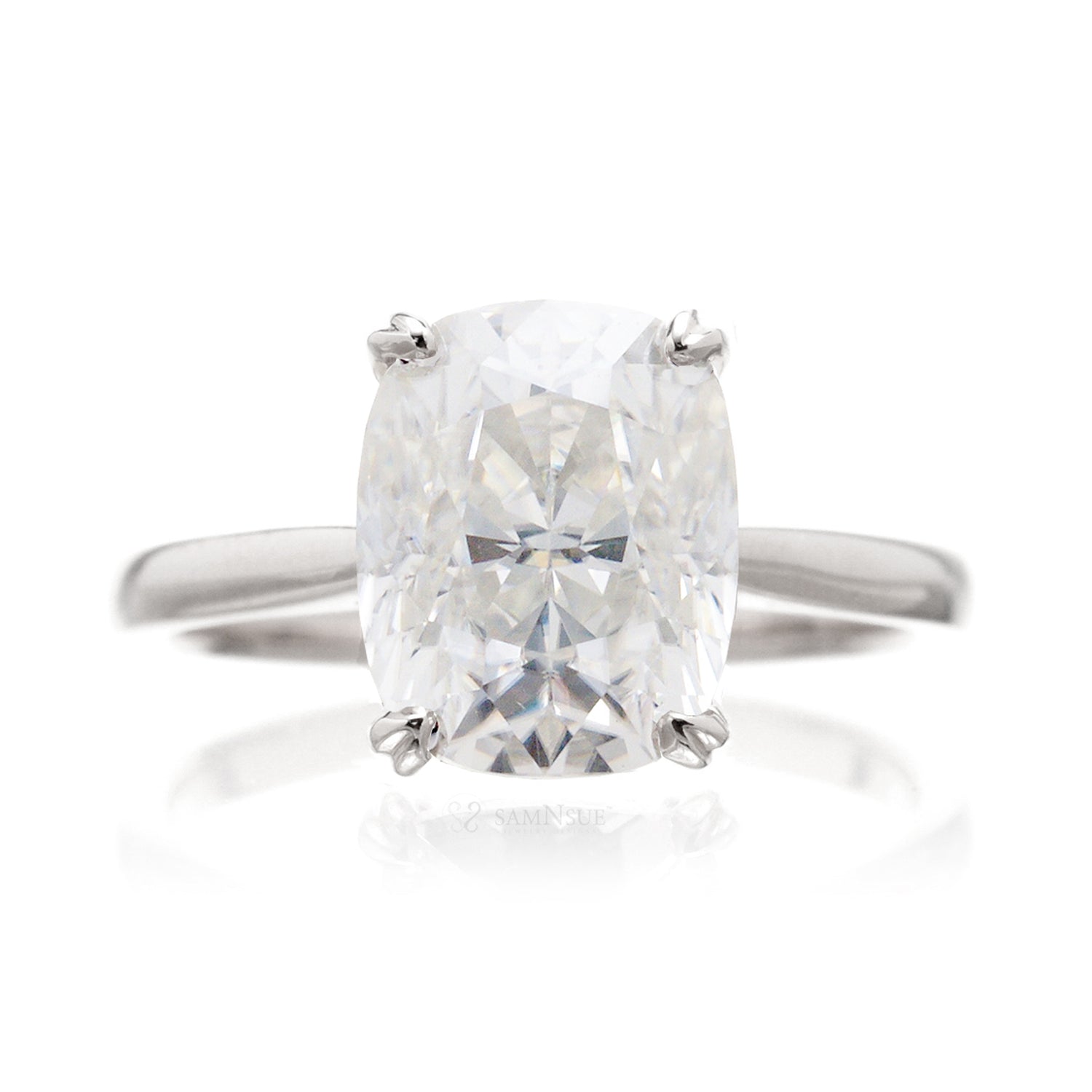 The Emily Solitaire Cushion Moissanite
