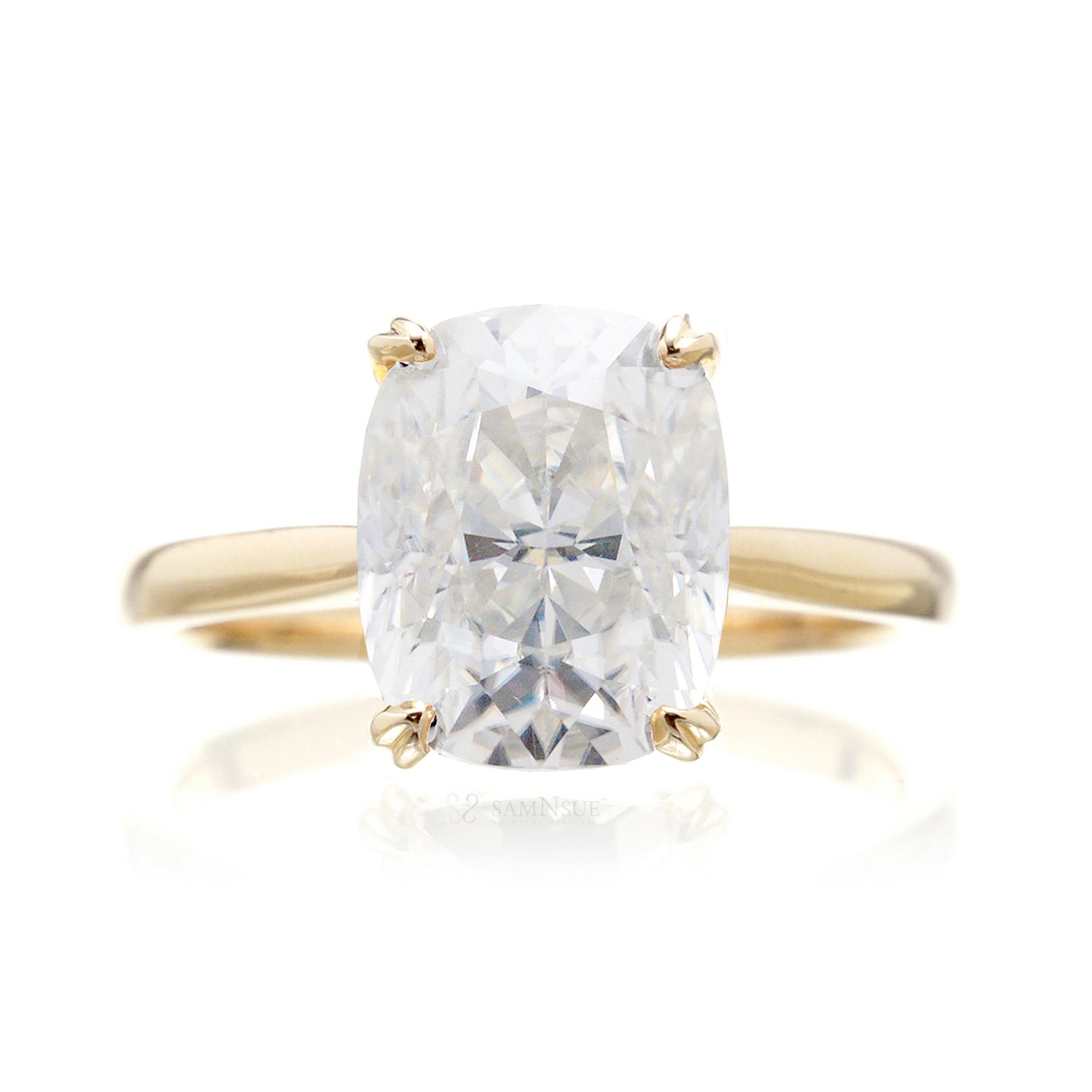 The Emily Solitaire Cushion Moissanite