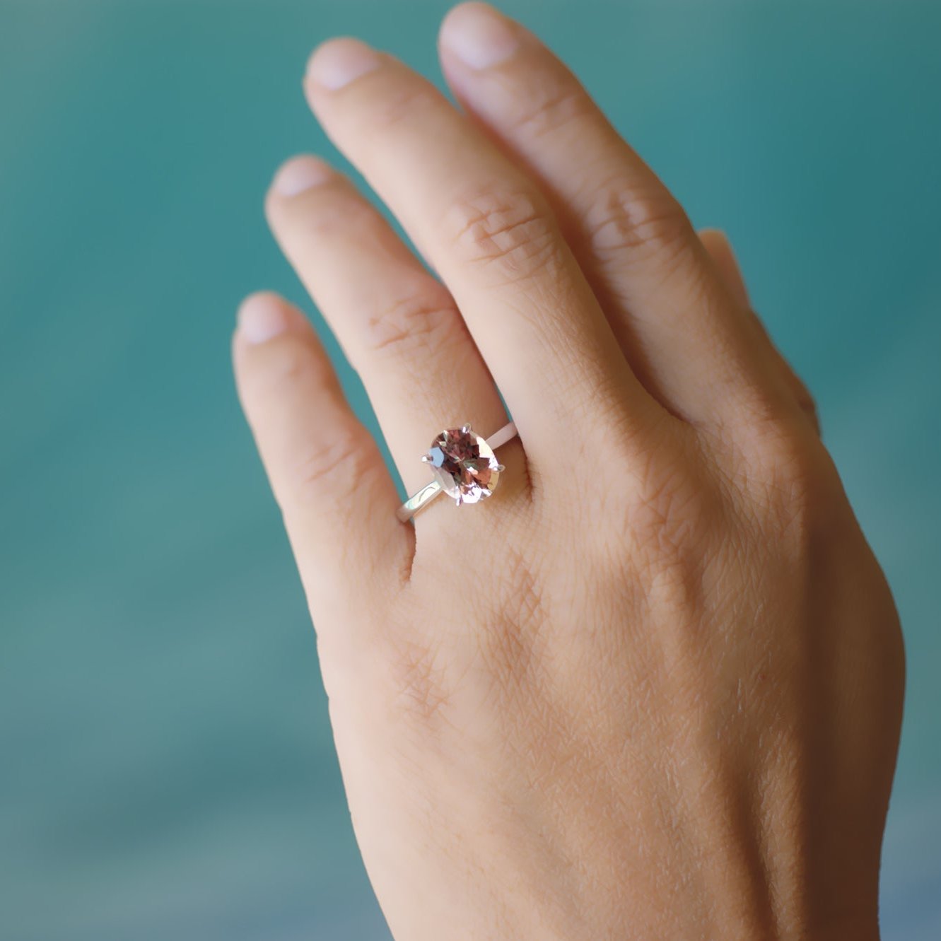 The Emily Oval Cut Morganite Ring