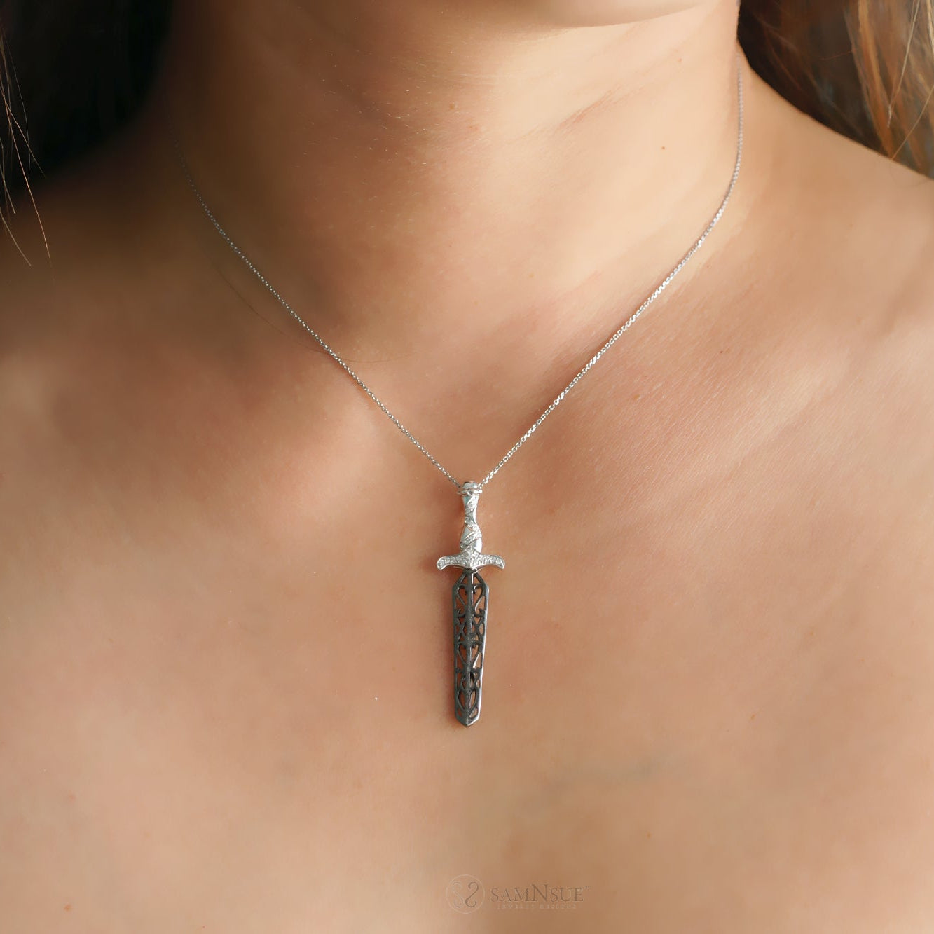 The Black Sword Diamond Pendant
