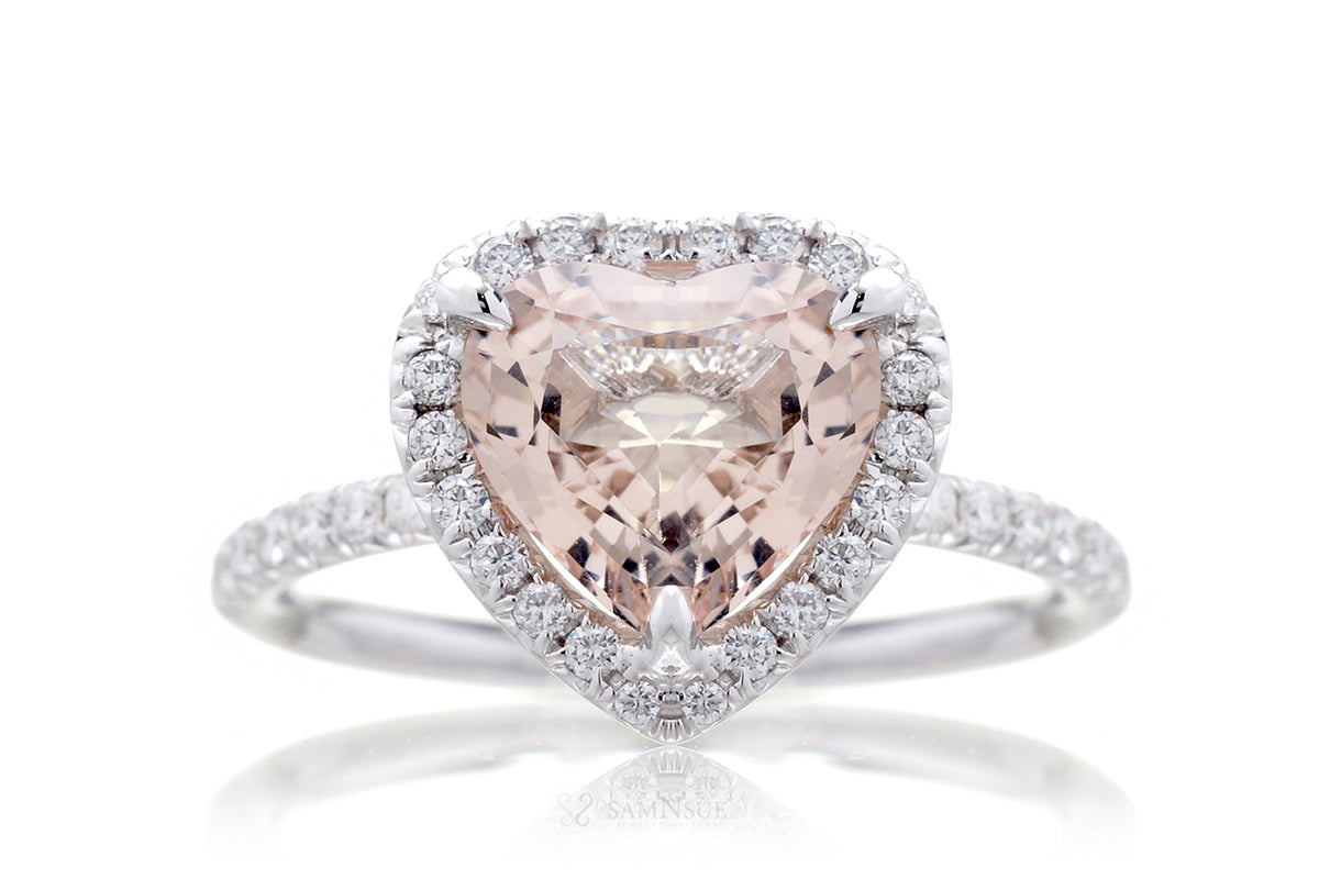 The Drenched Heart Morganite Engagement Ring (8.5mm)
