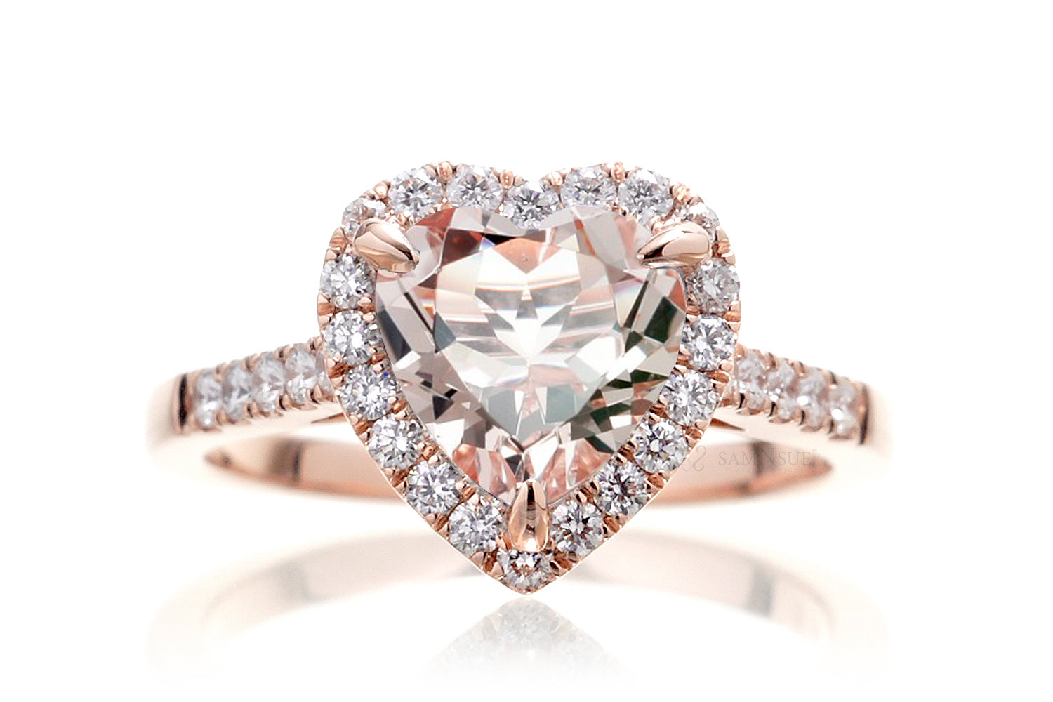 Woman's Heart Morganite Engagement Ring | The Alexa Rose Gold