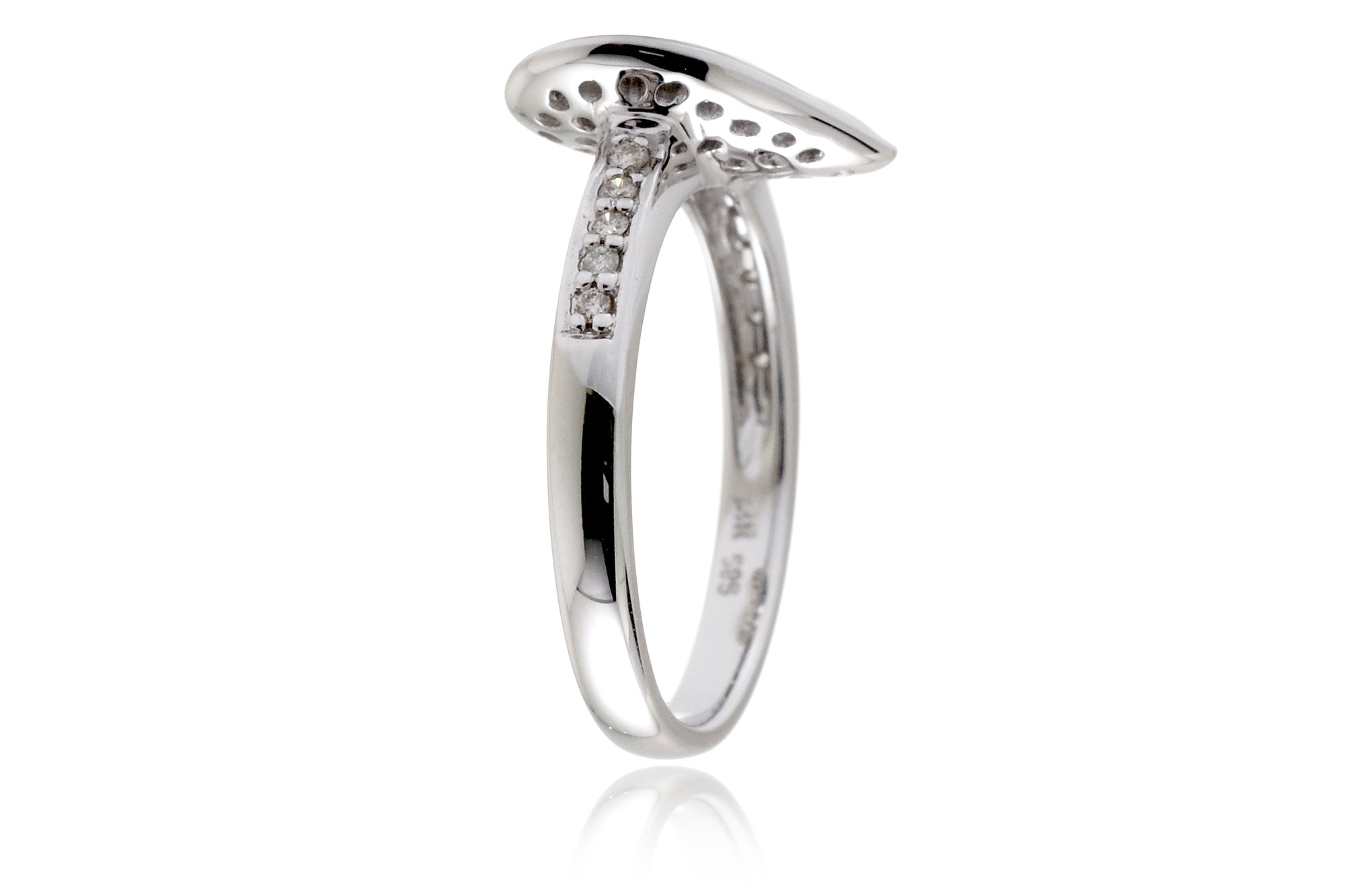 Heart Pave Diamond Ring (1/2 inch)
