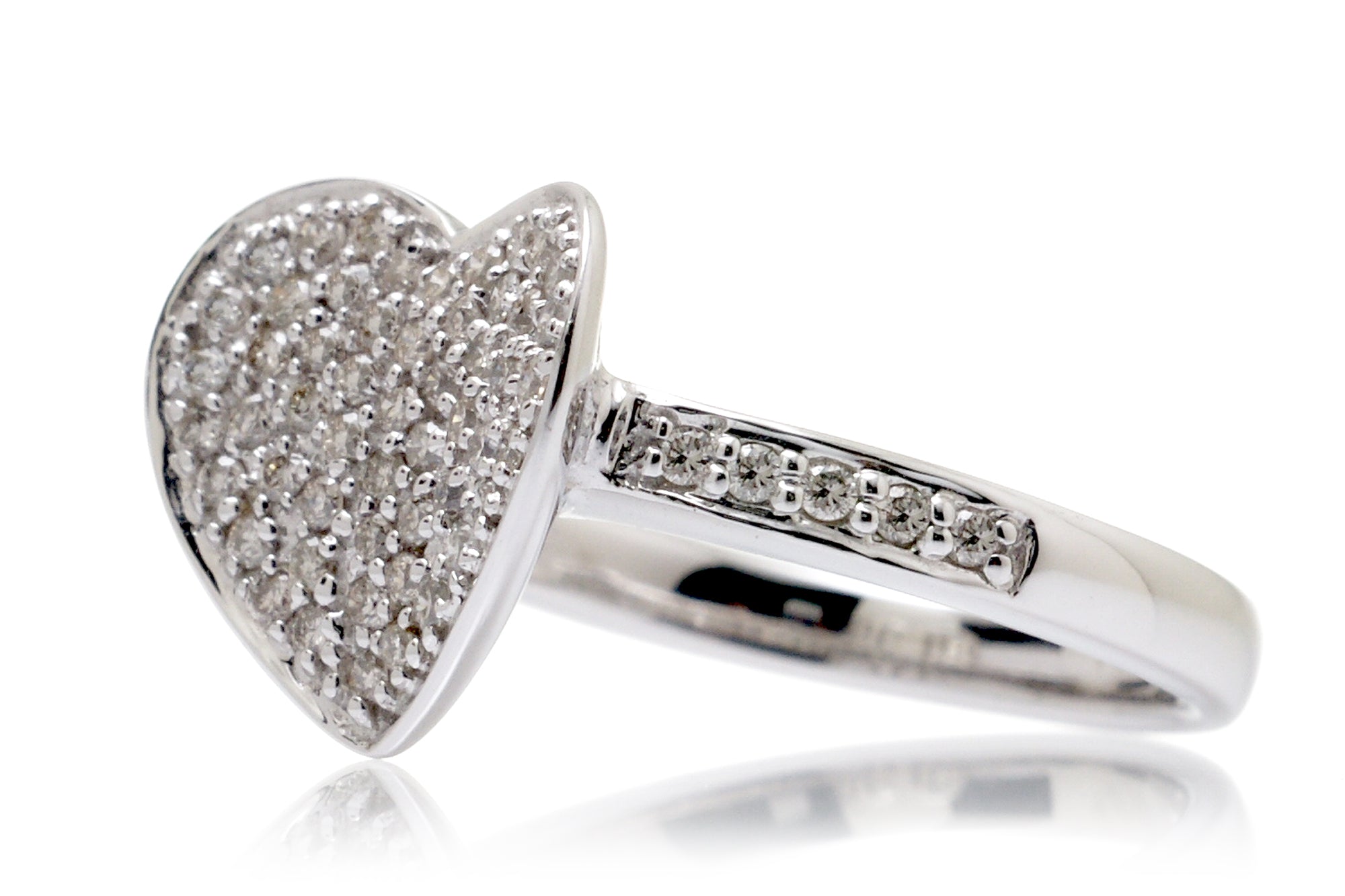 Heart Pave Diamond Ring (1/2 inch)
