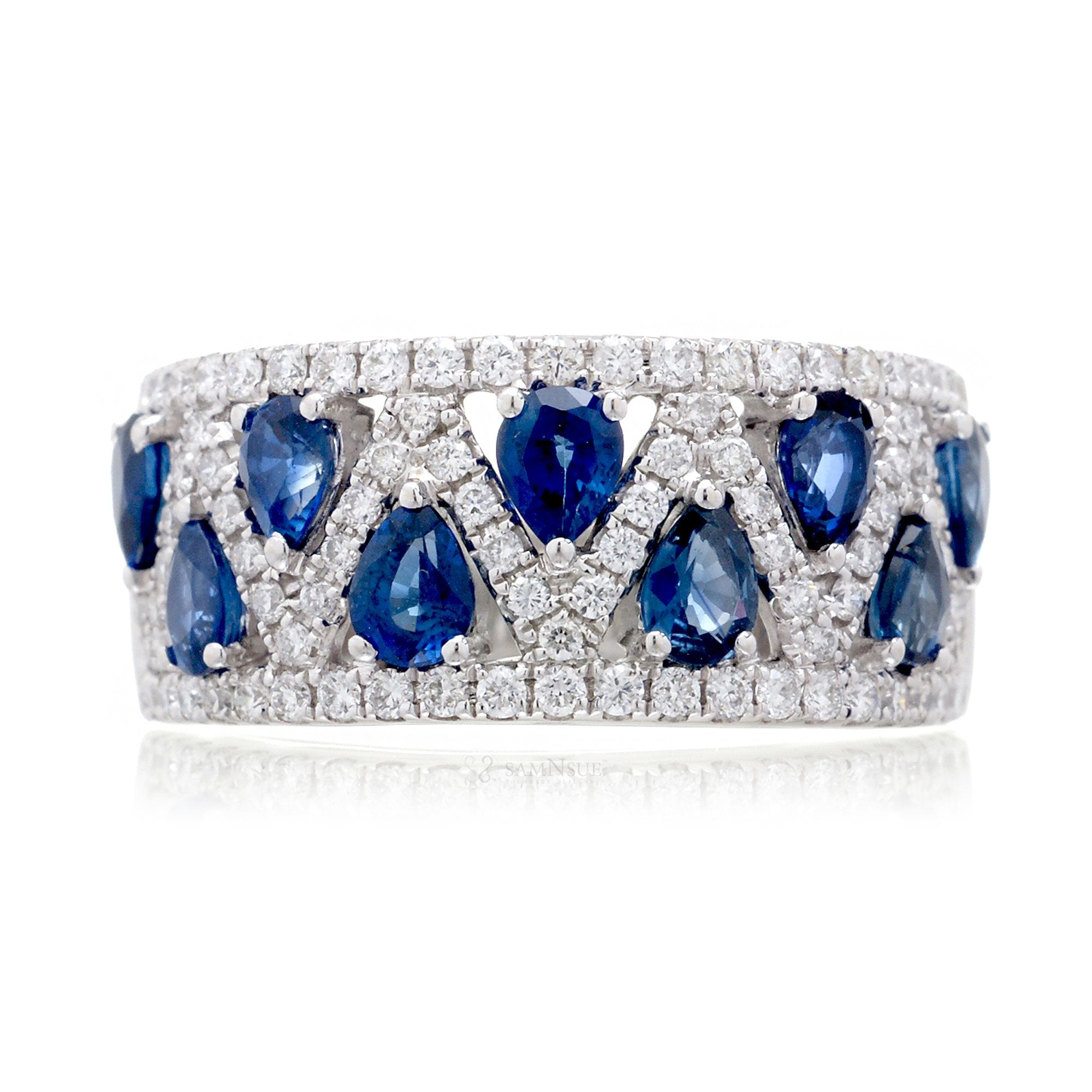 The Ivonne Pear Sapphire & Diamond Ring